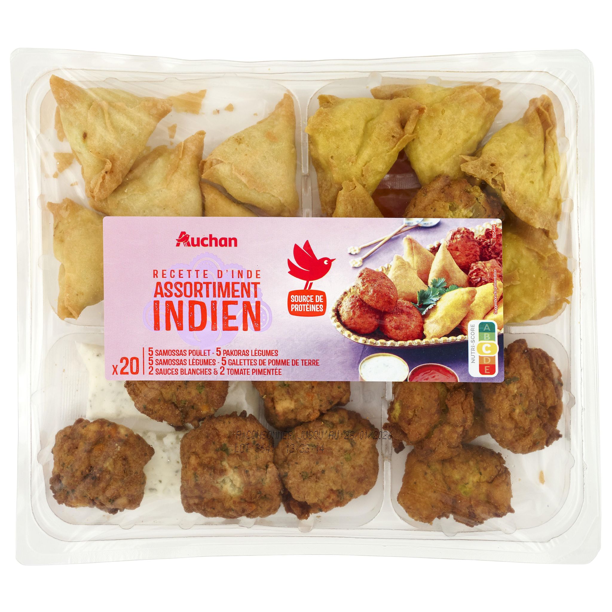 AUCHAN Assortiment indien 20 pièces 530g