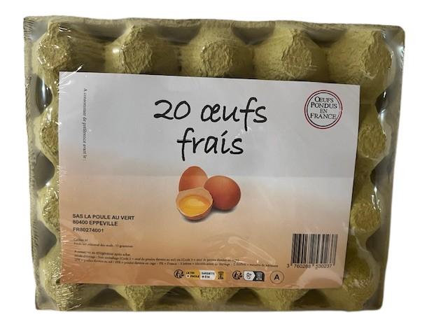 LA POULE AU VERT Oeufs frais de poule élevées en cage 20 pièces