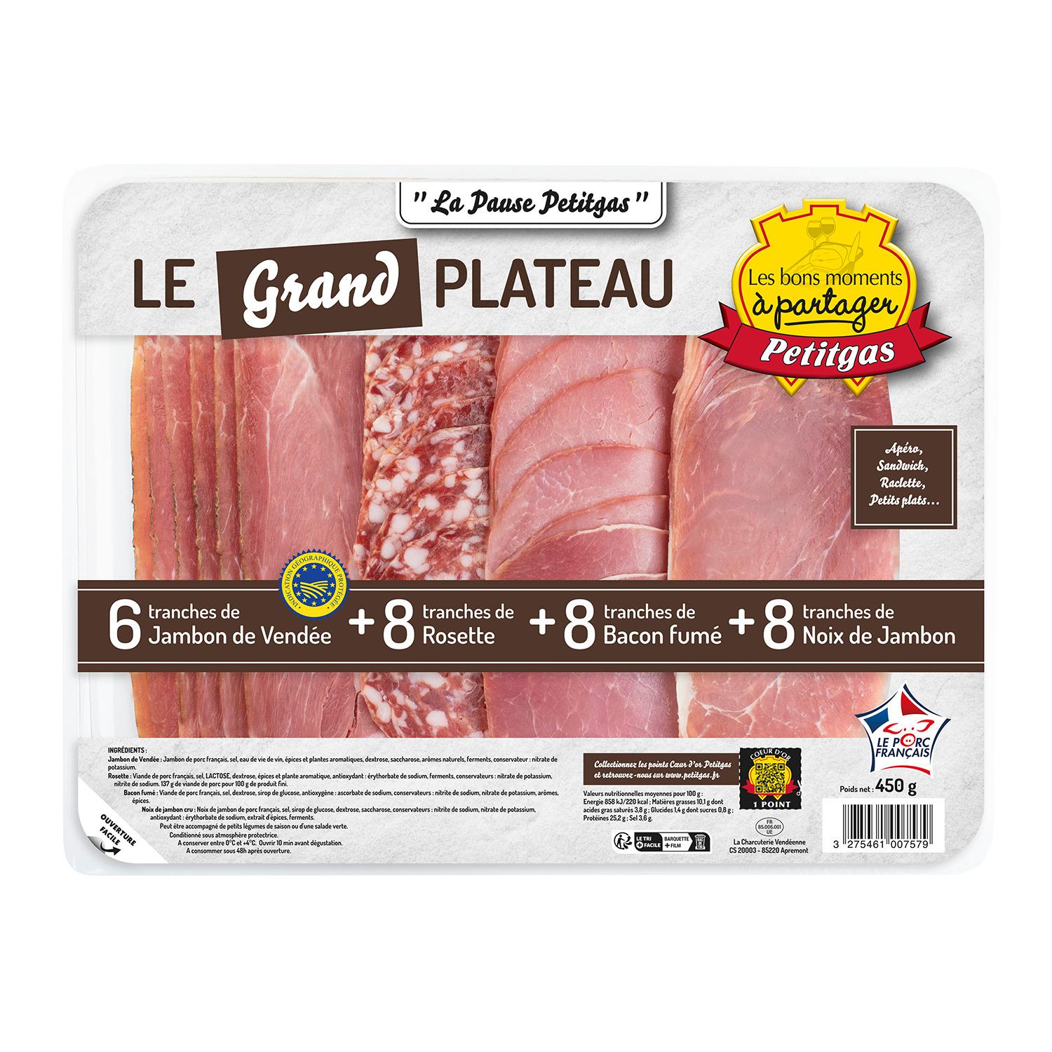 PETITGAS Plateau assortiment de charcuterie 450g