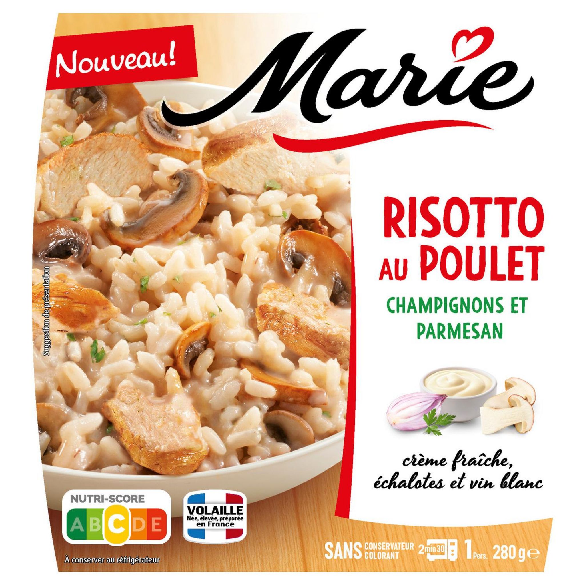MARIE Risotto au poulet champignon parmesan AOP 1 part 280g