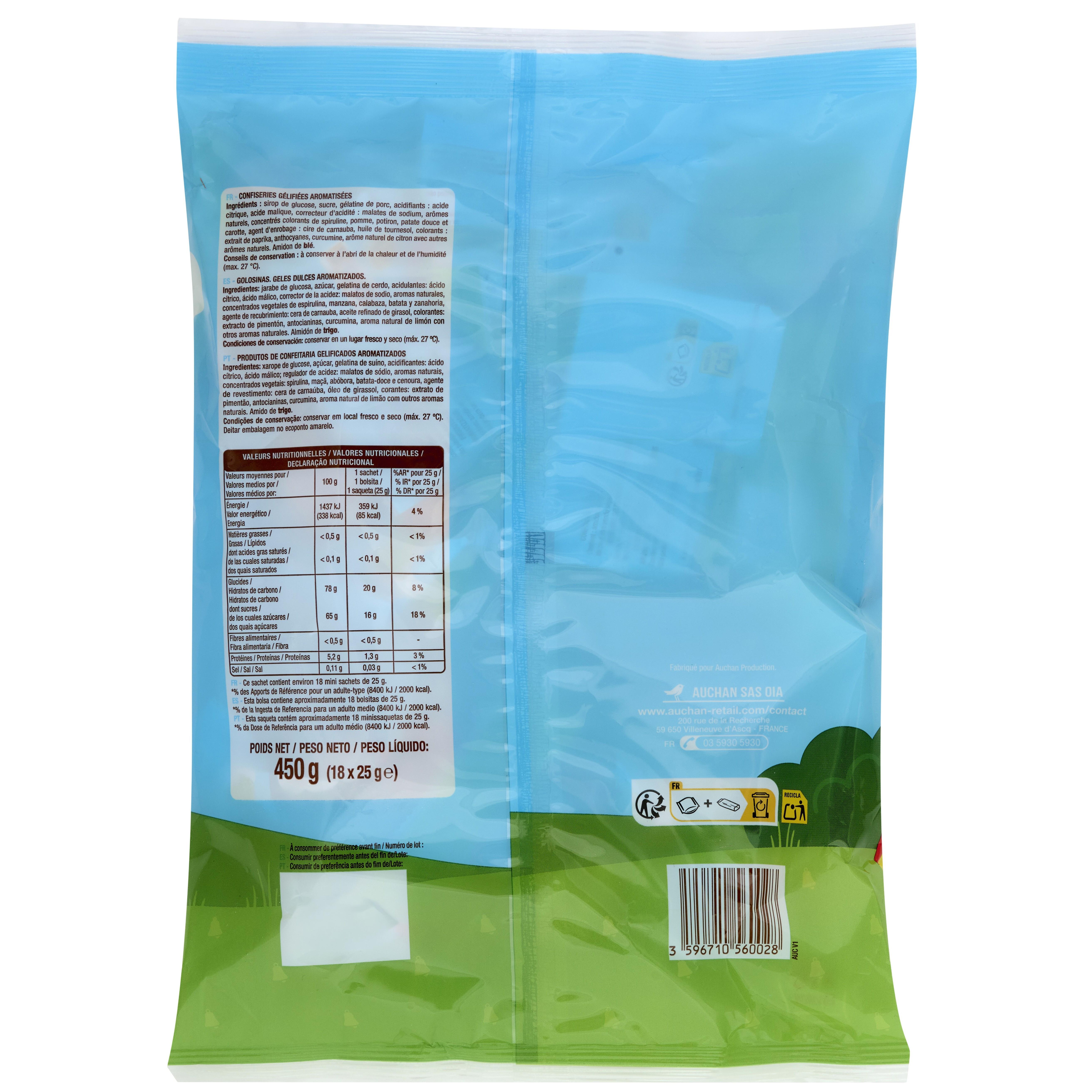 Voir la diapositive 2 : VENDOME Assortiment de bonbons acides et doux aux fruits 450g