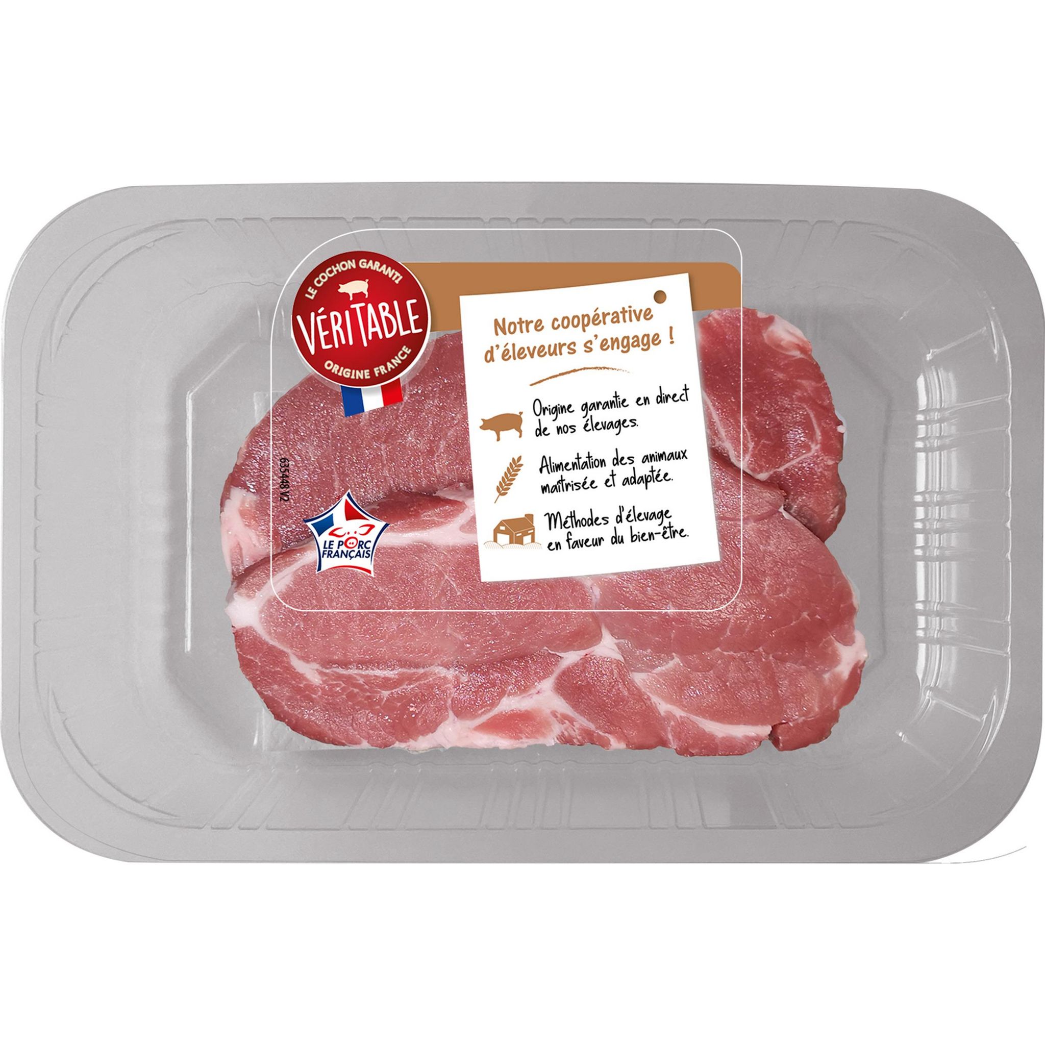 Cotes échines avec os de porc 2 pièces 340 g