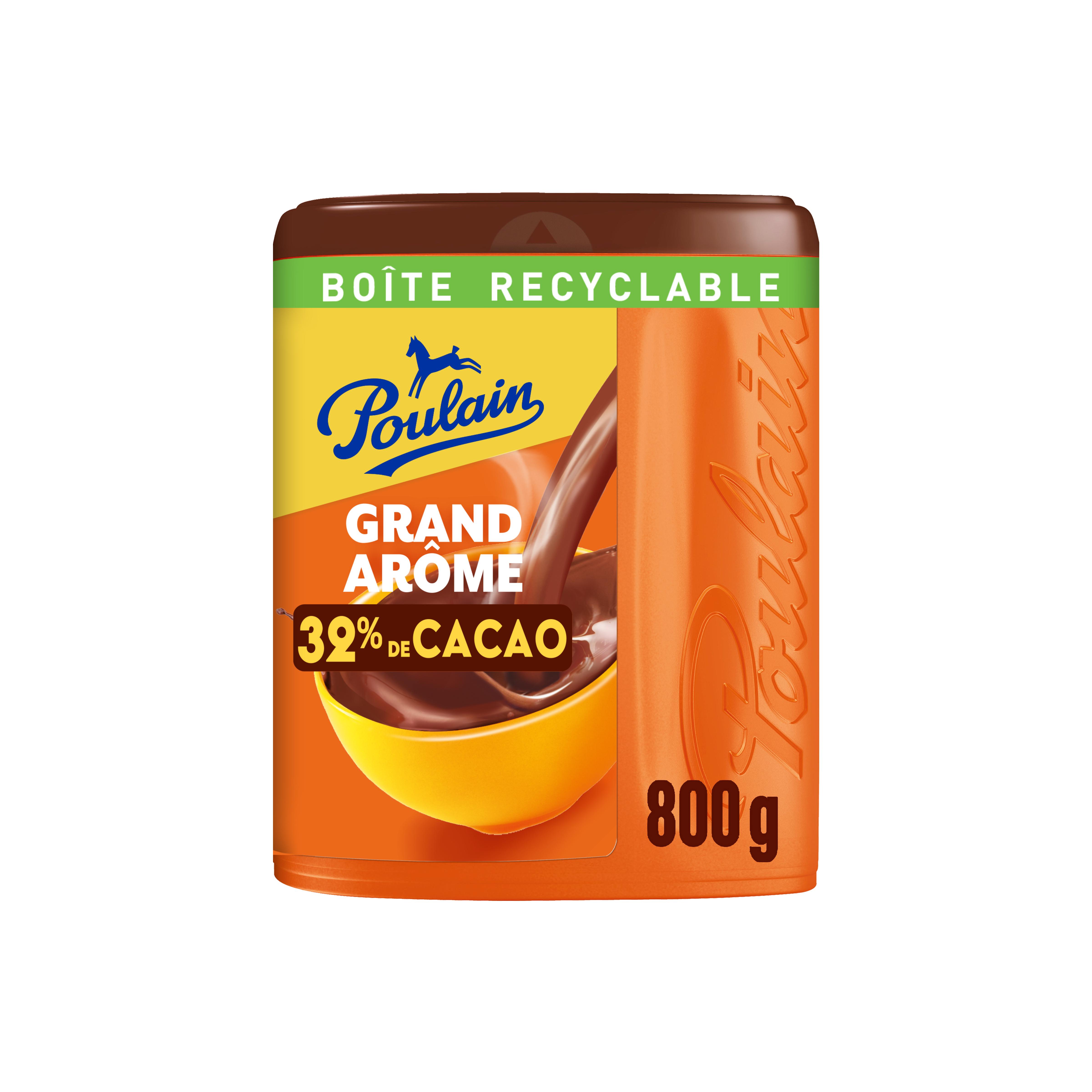 Voir la diapositive 2 : POULAIN Grand arôme Chocolat en poudre 32% de cacao 800g
