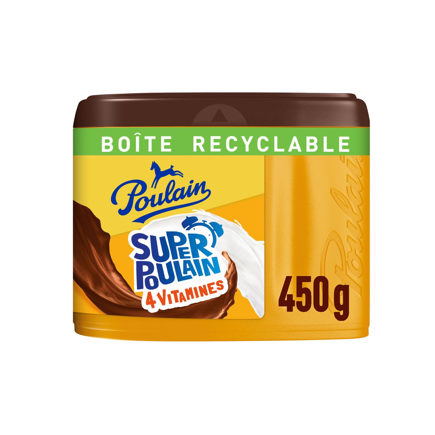 Voir la diapositive 2 : POULAIN Super poulain Préparation en poudre pour boisson cacaotée enrichie en vitamines 450g