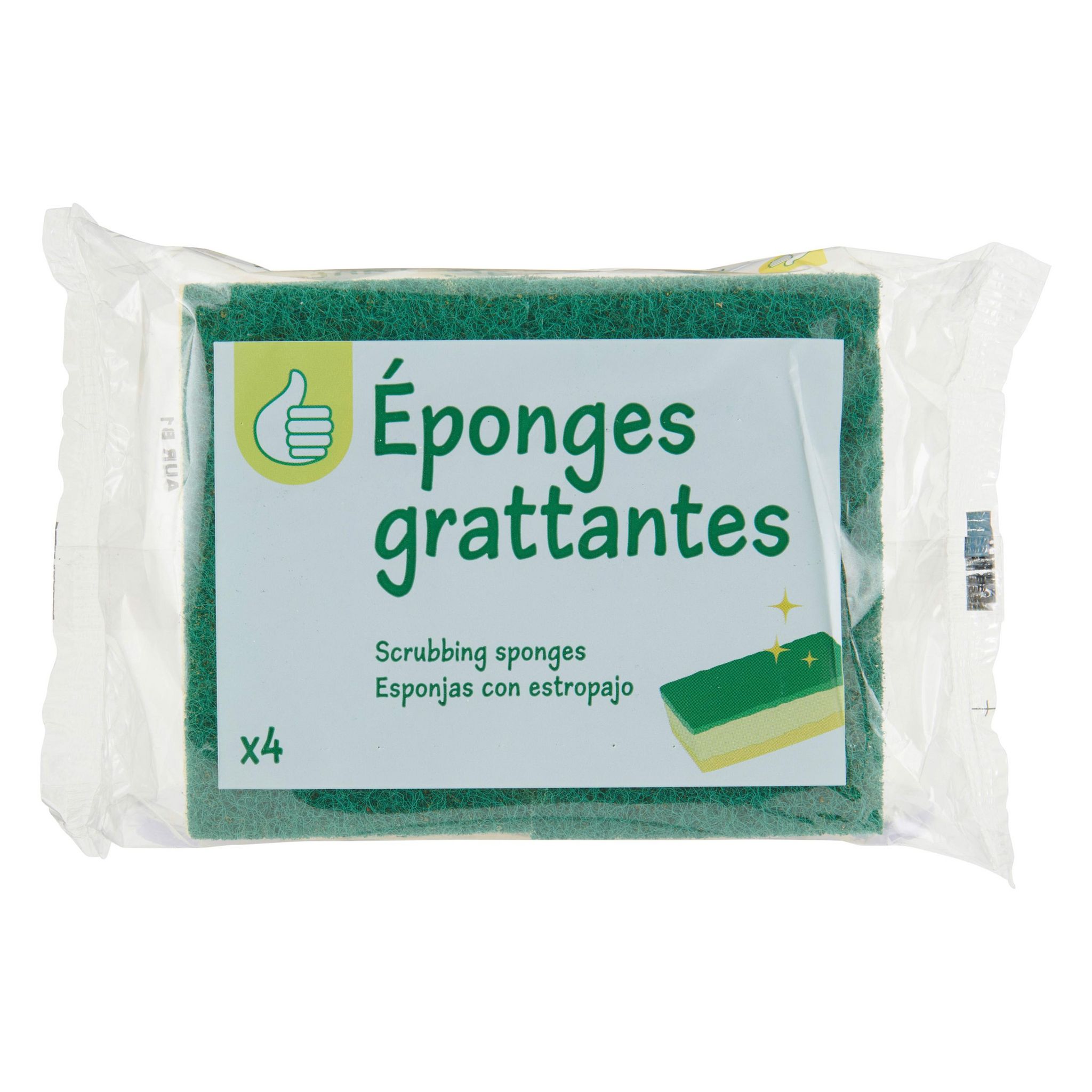 Voir la diapositive 3 : POUCE Eponge grattante multi-usages 4 éponges