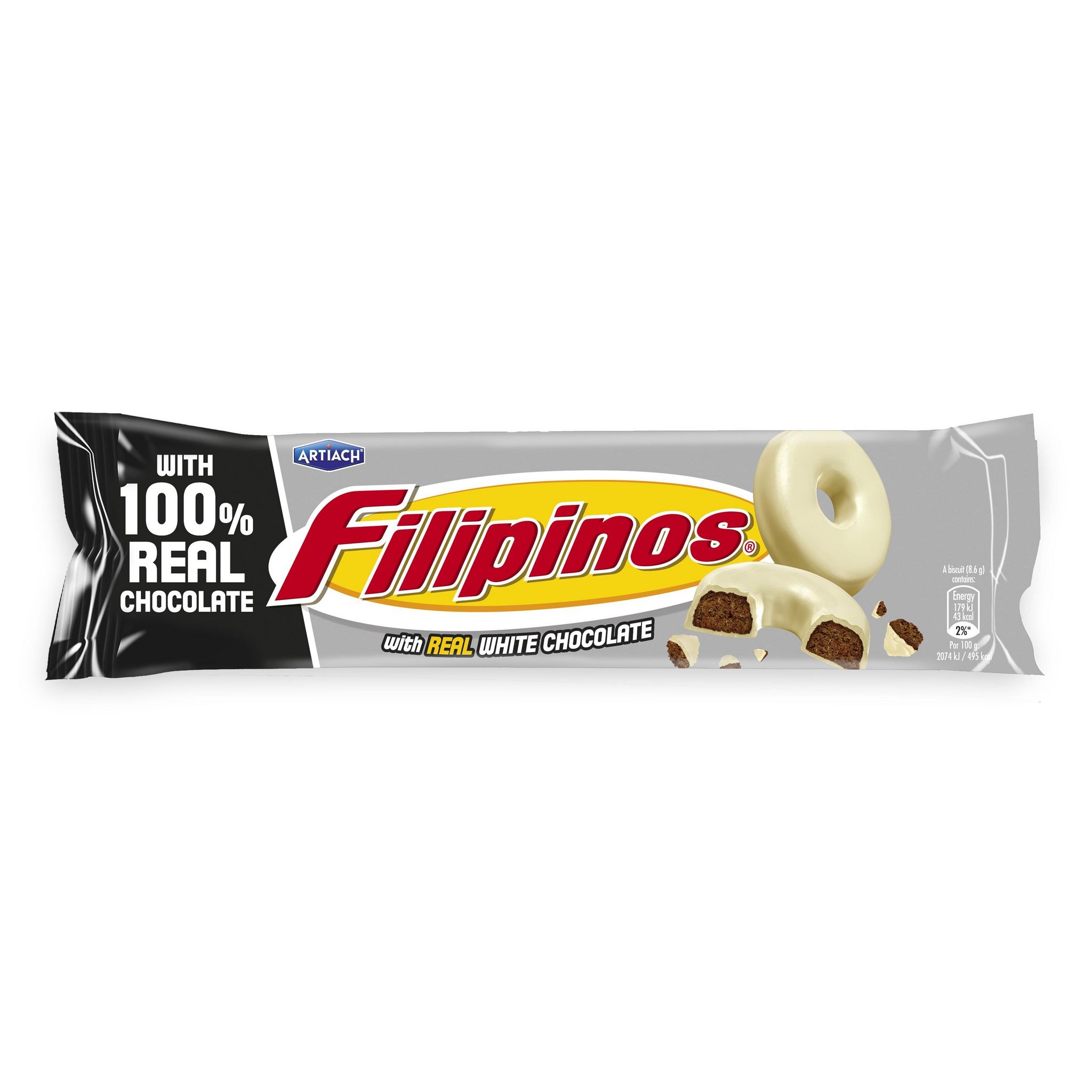 FILIPINOS Biscuits croustillants Filipinos au cacao recouverts de chocolat blanc 120g