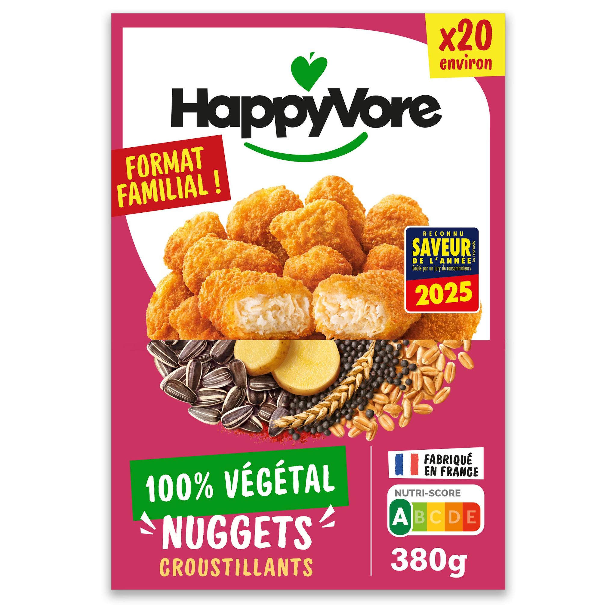 HAPPYVORE Alternatives végétales nuggets gourmands environ 20 pièces 380g