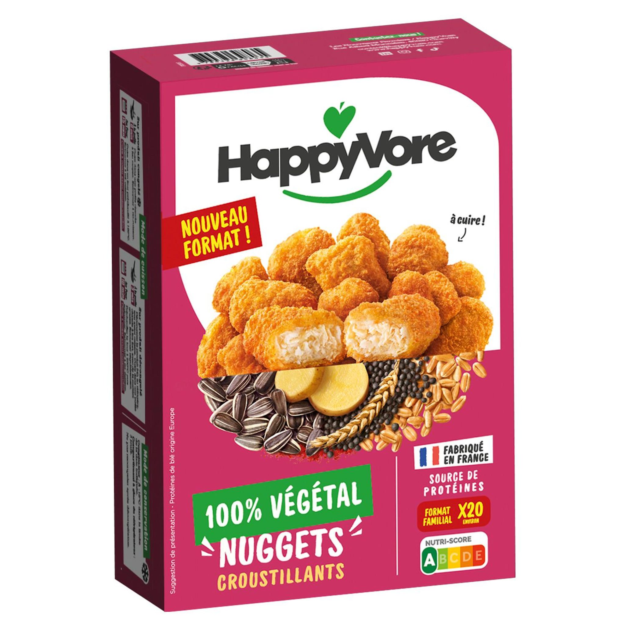 Voir la diapositive 2 : HAPPYVORE Alternatives végétales nuggets gourmands environ 20 pièces 380g