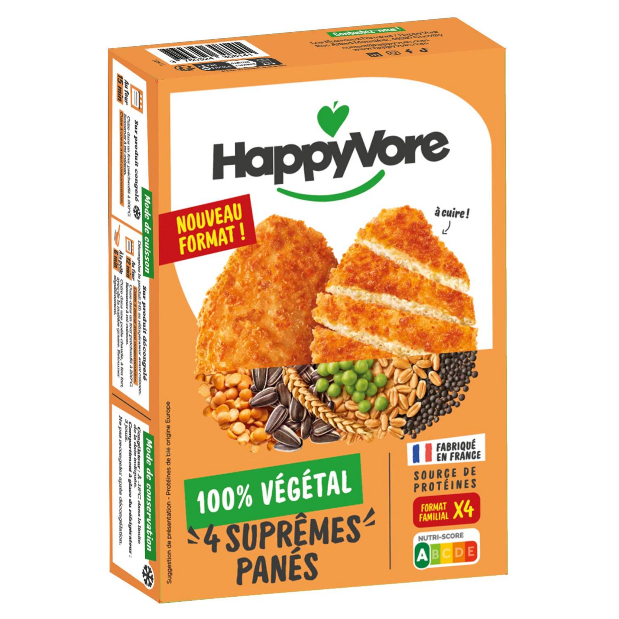 HAPPYVORE Suprêmes panés végétaux gourmands 360g