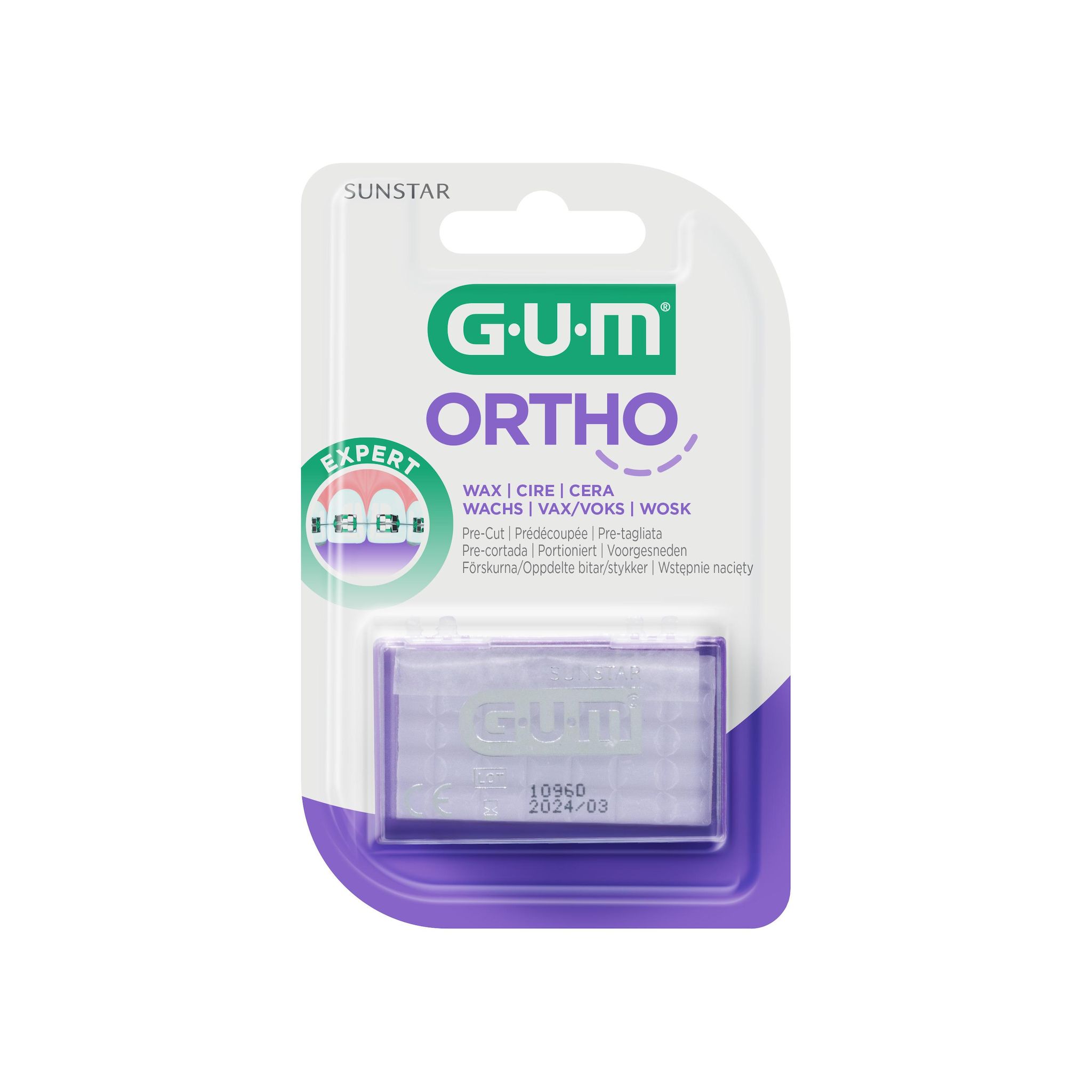 GUM Cire orthodontique translucide 1 pièce