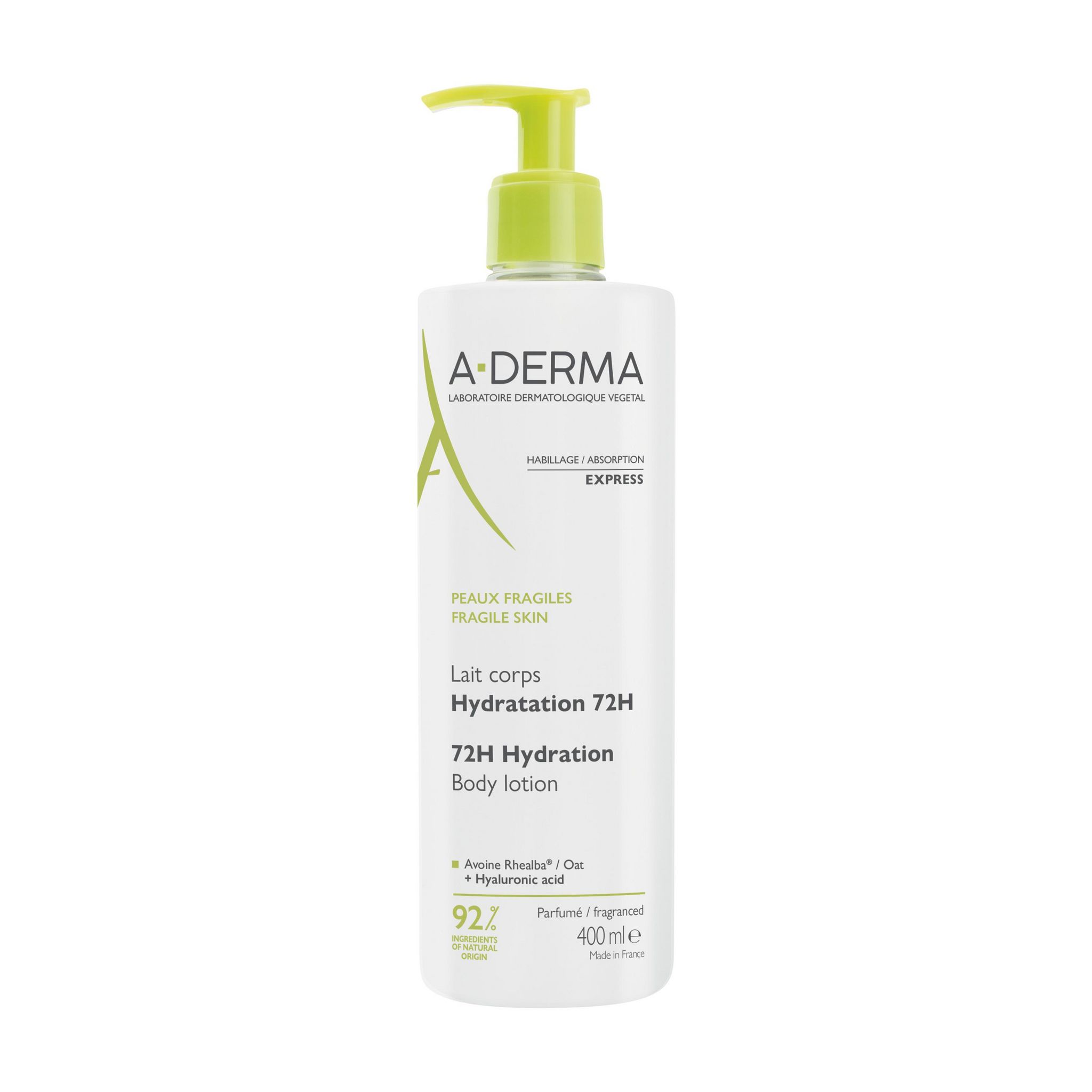 A-DERMA Lait corps hydratation 72h 400ml