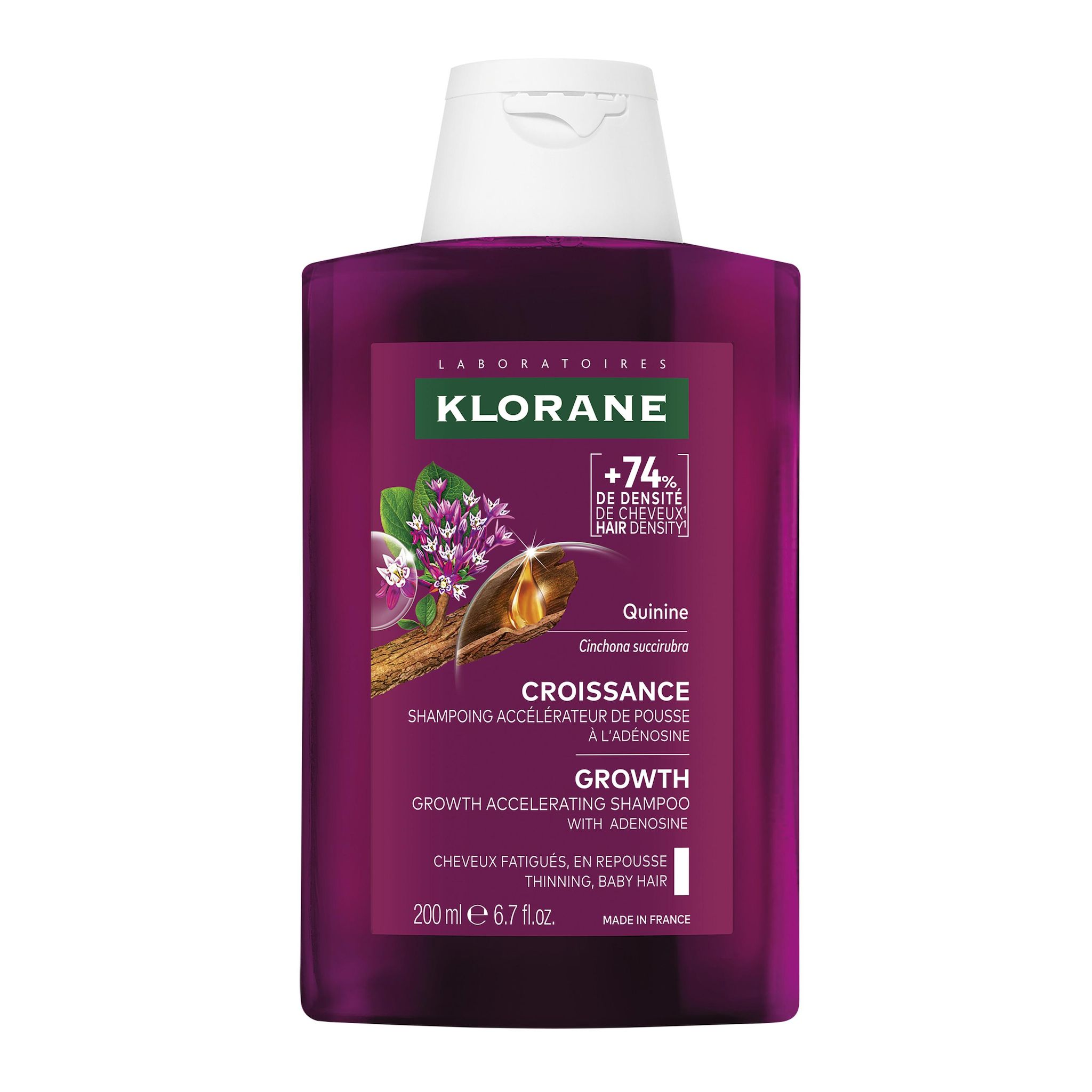 KLORANE Croissance Shampooing accélérateur de pousse à l'adénosine 200ml
