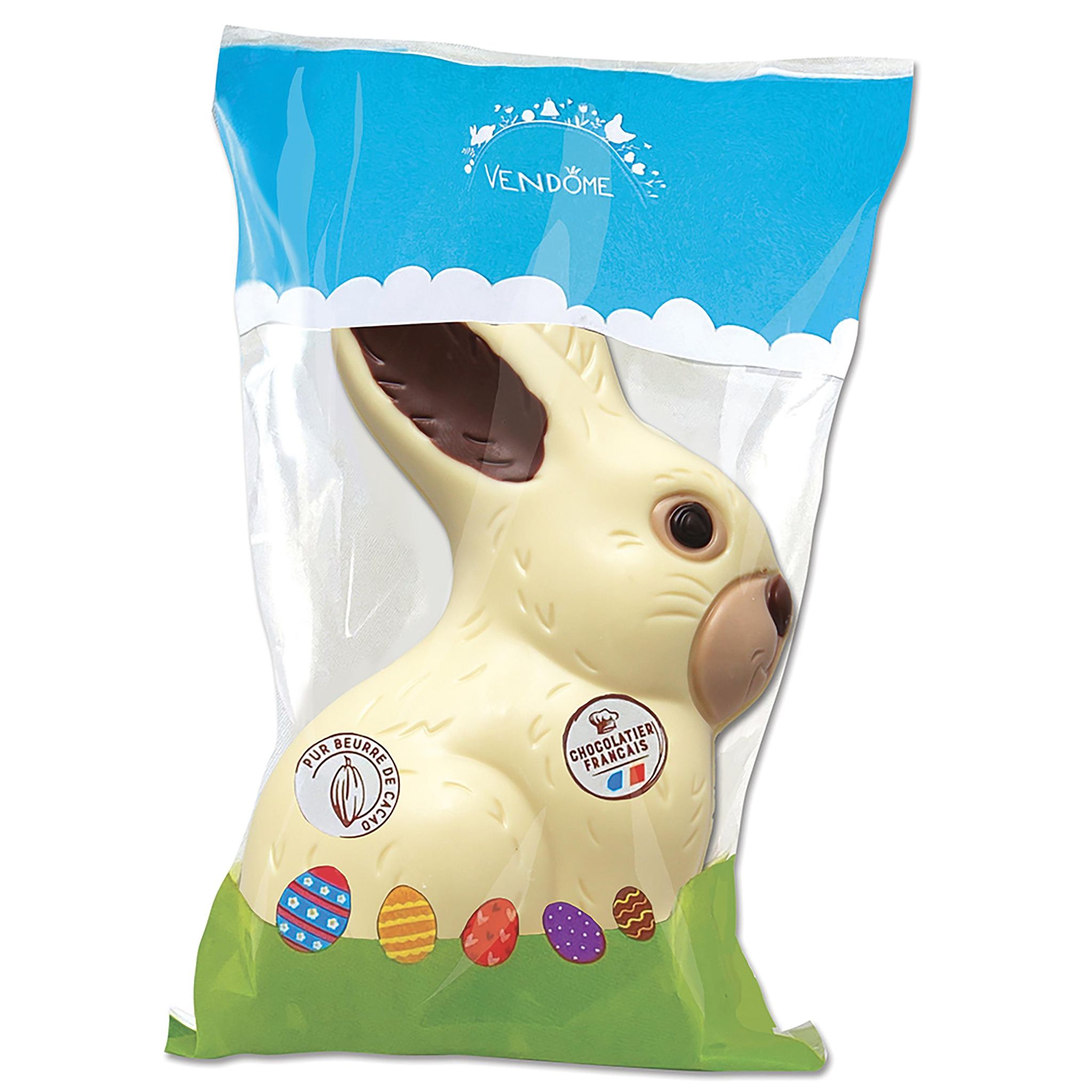 VENDOME Lapin assis de chocolat blanc 75g