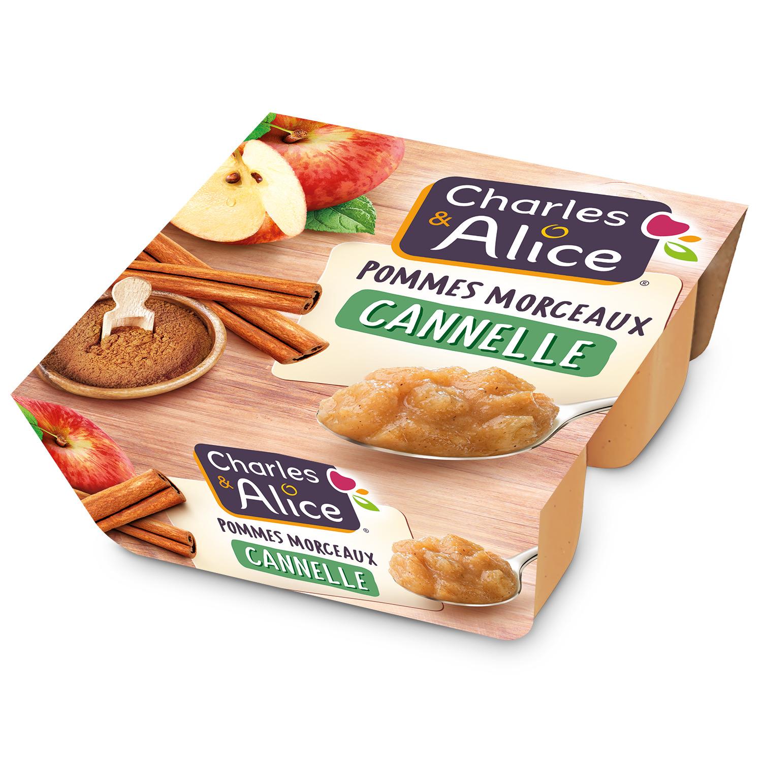 CHARLES & ALICE Compote pomme cannelle 4x97g