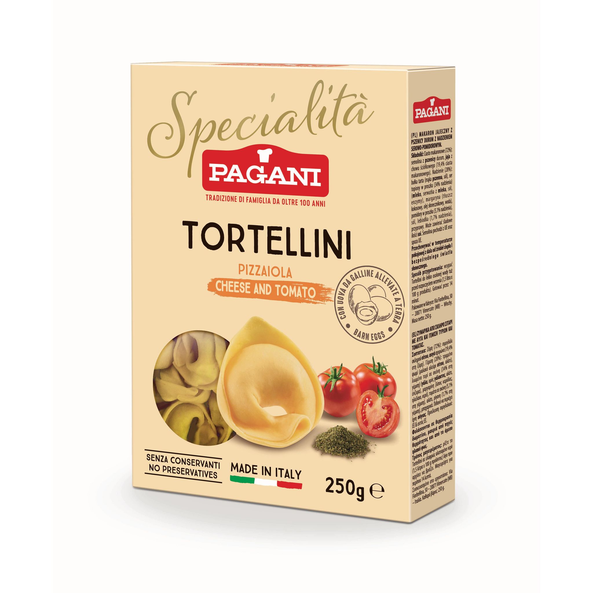 PAGANI Tortellini fromage tomate 250g