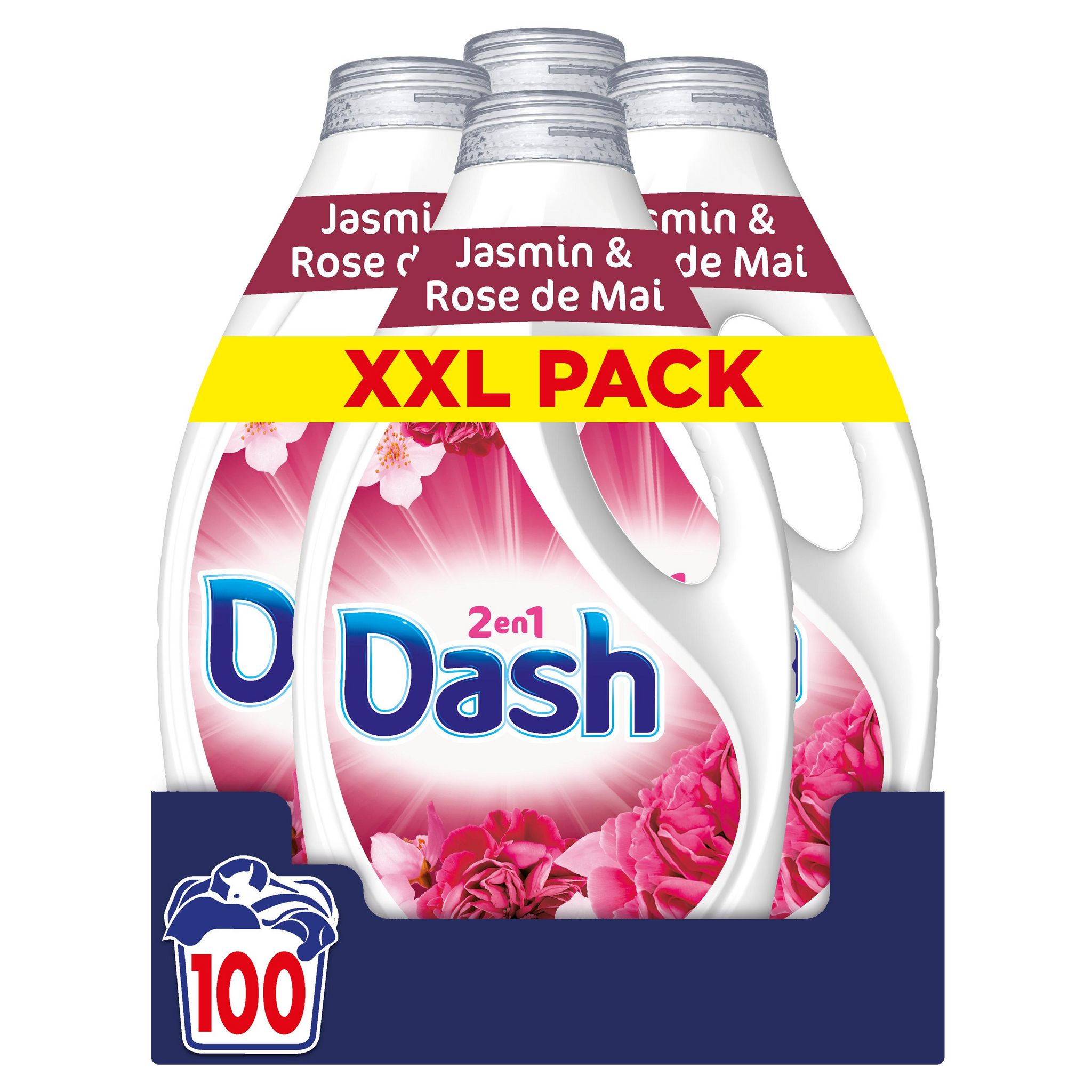 DASH Lessive liquide jasmin et rose de mai 4,5l