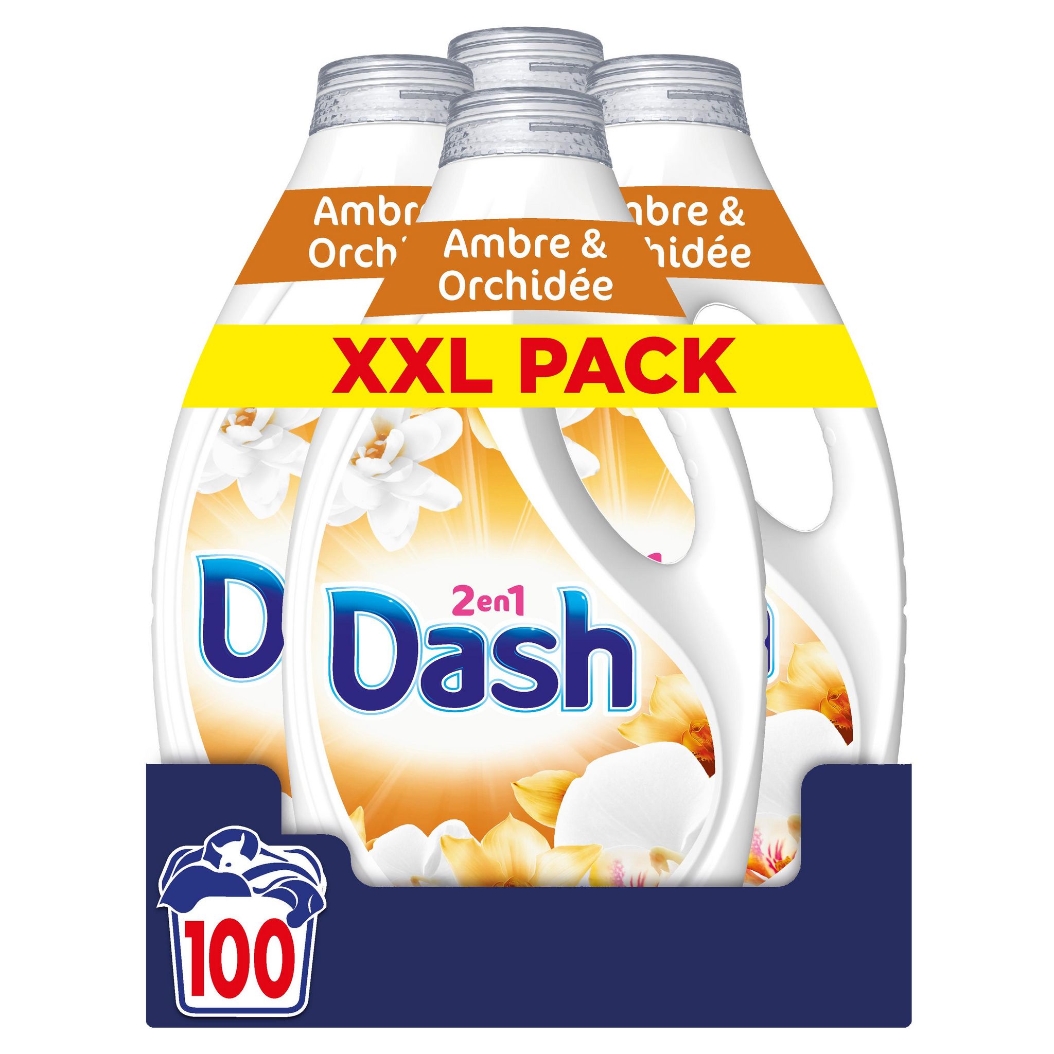 DASH Lessive liquide ambre et orchidée 100doses