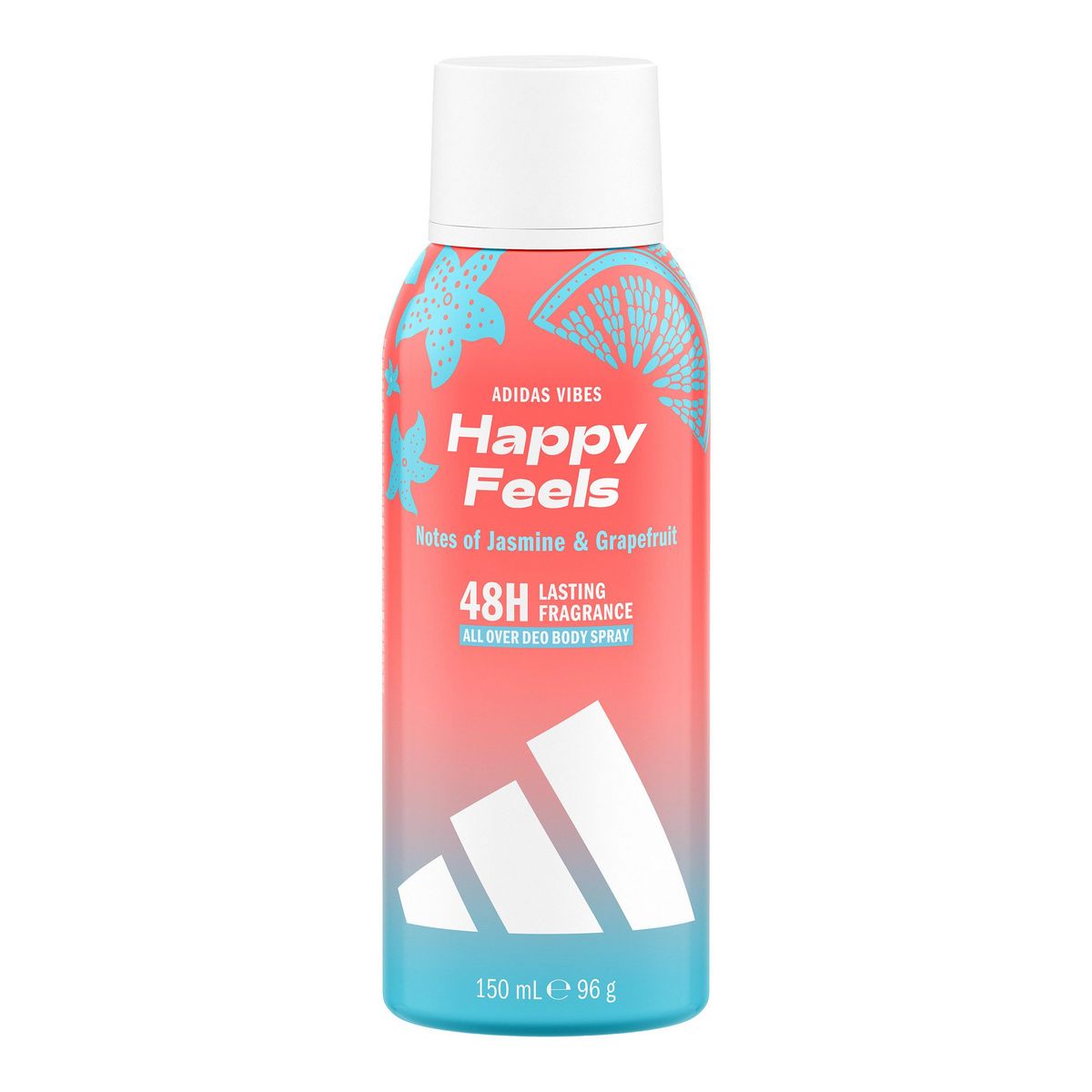 ADIDAS Happy feels Déodorant 48h jasmin et pamplemousse 150ml