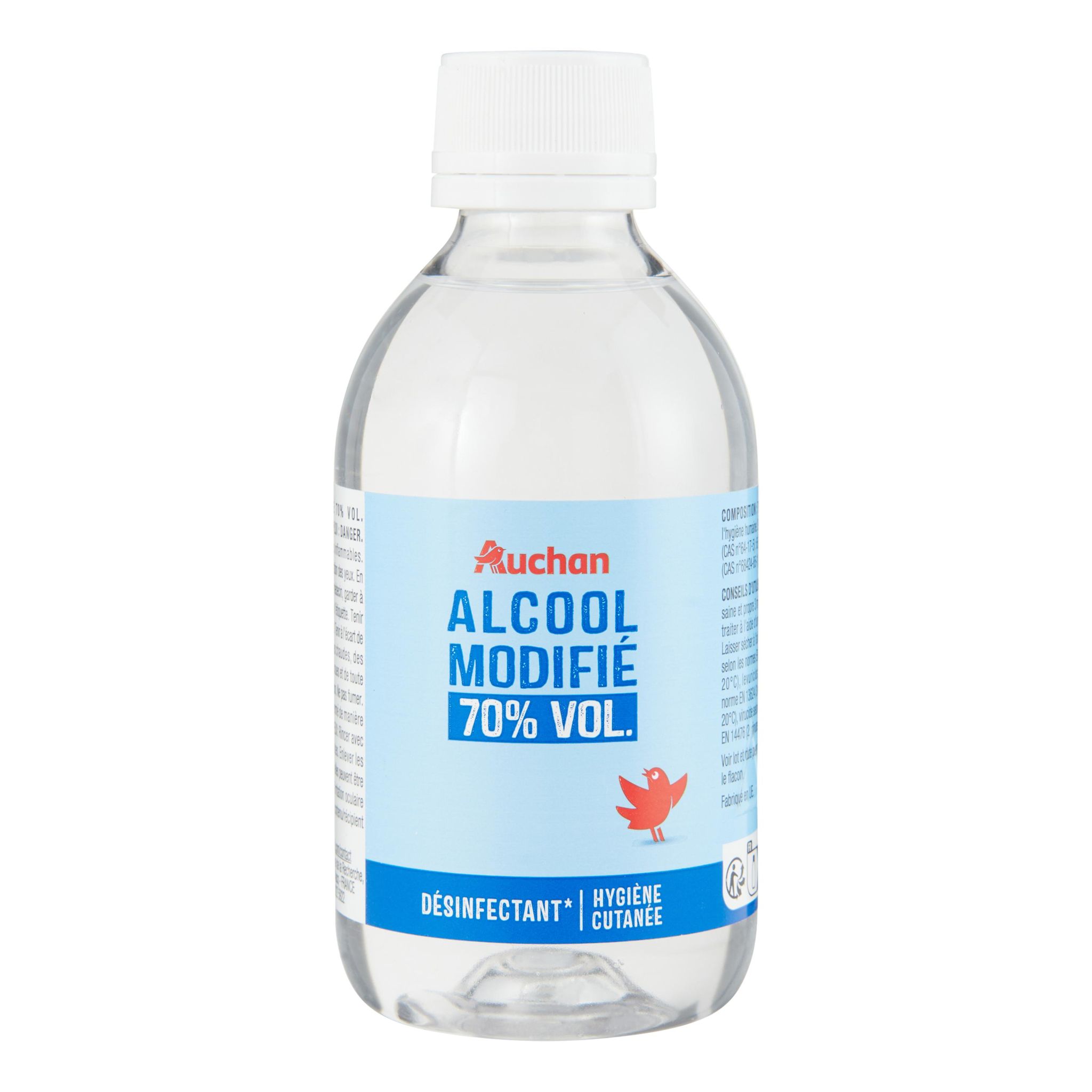 Voir la diapositive 2 : AUCHAN Alcool modifié à 70° 250ml