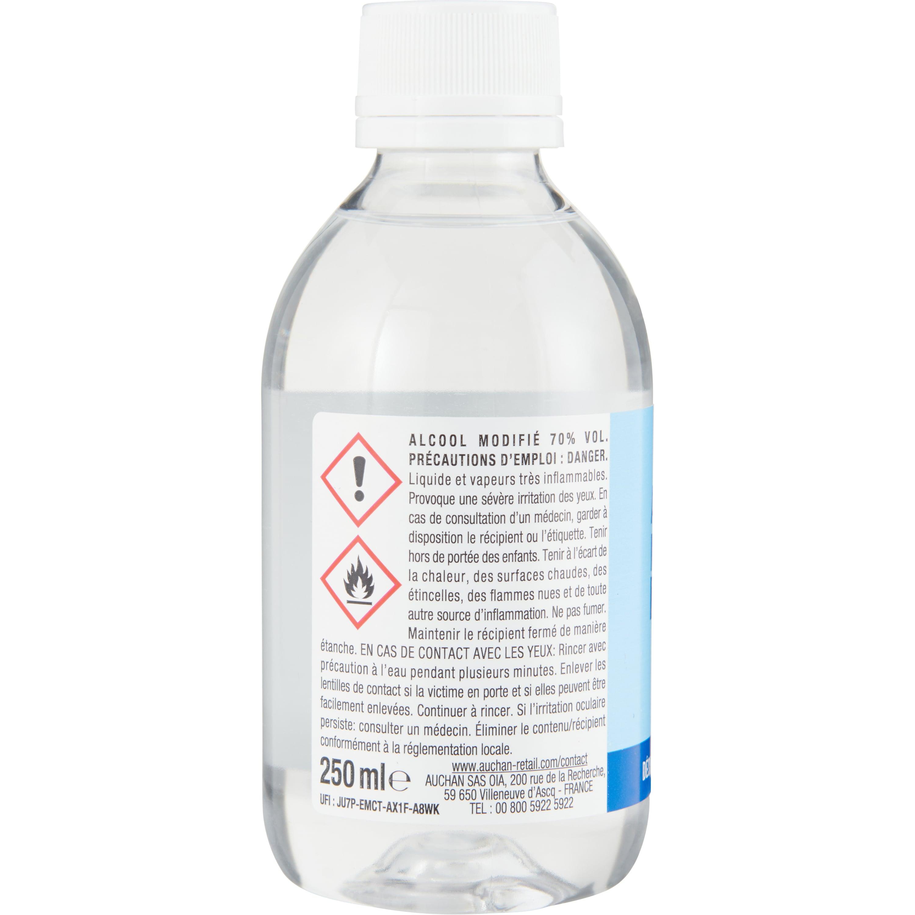 Voir la diapositive 3 : AUCHAN Alcool modifié à 70° 250ml