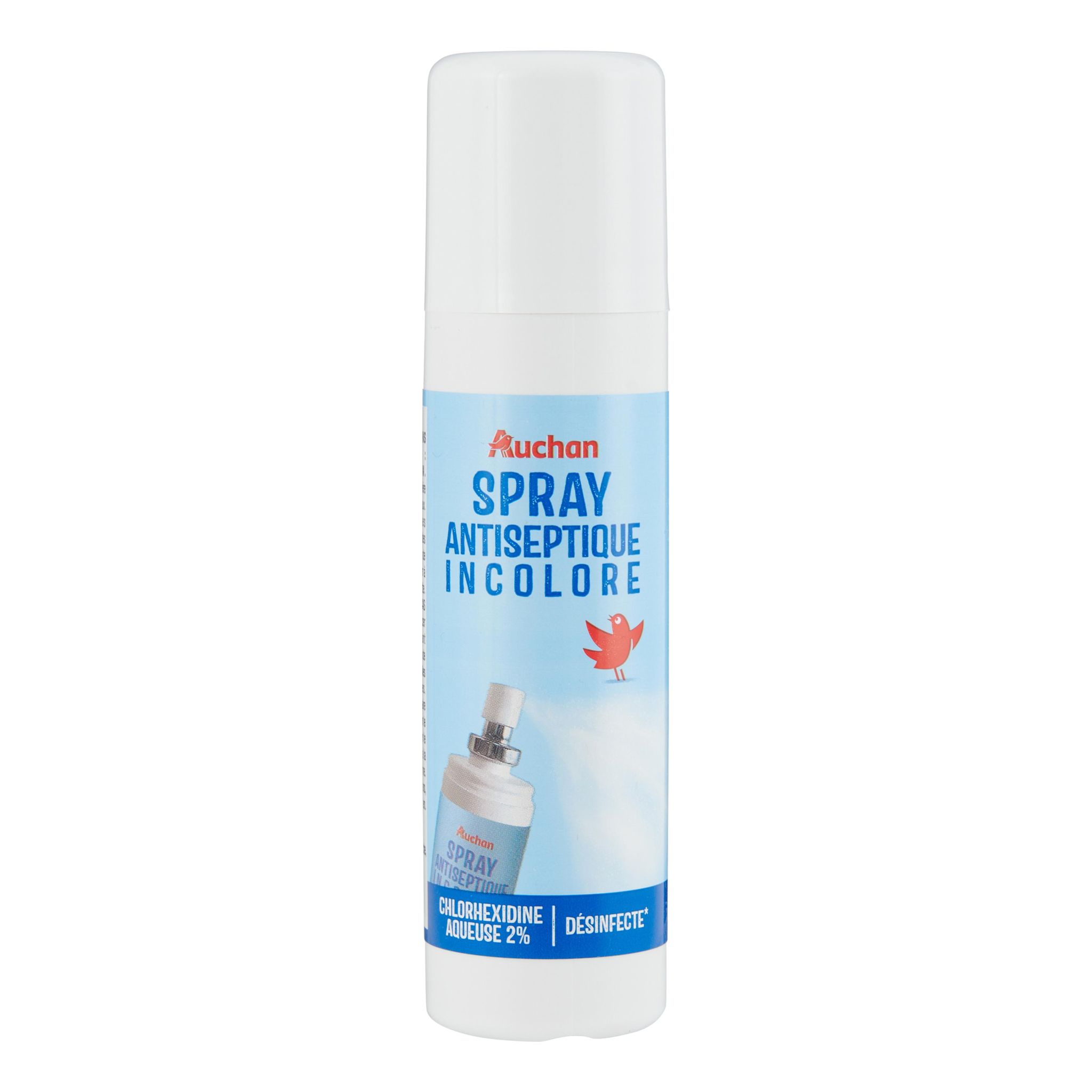 Voir la diapositive 2 : AUCHAN Antiseptique incolore spray 100ml