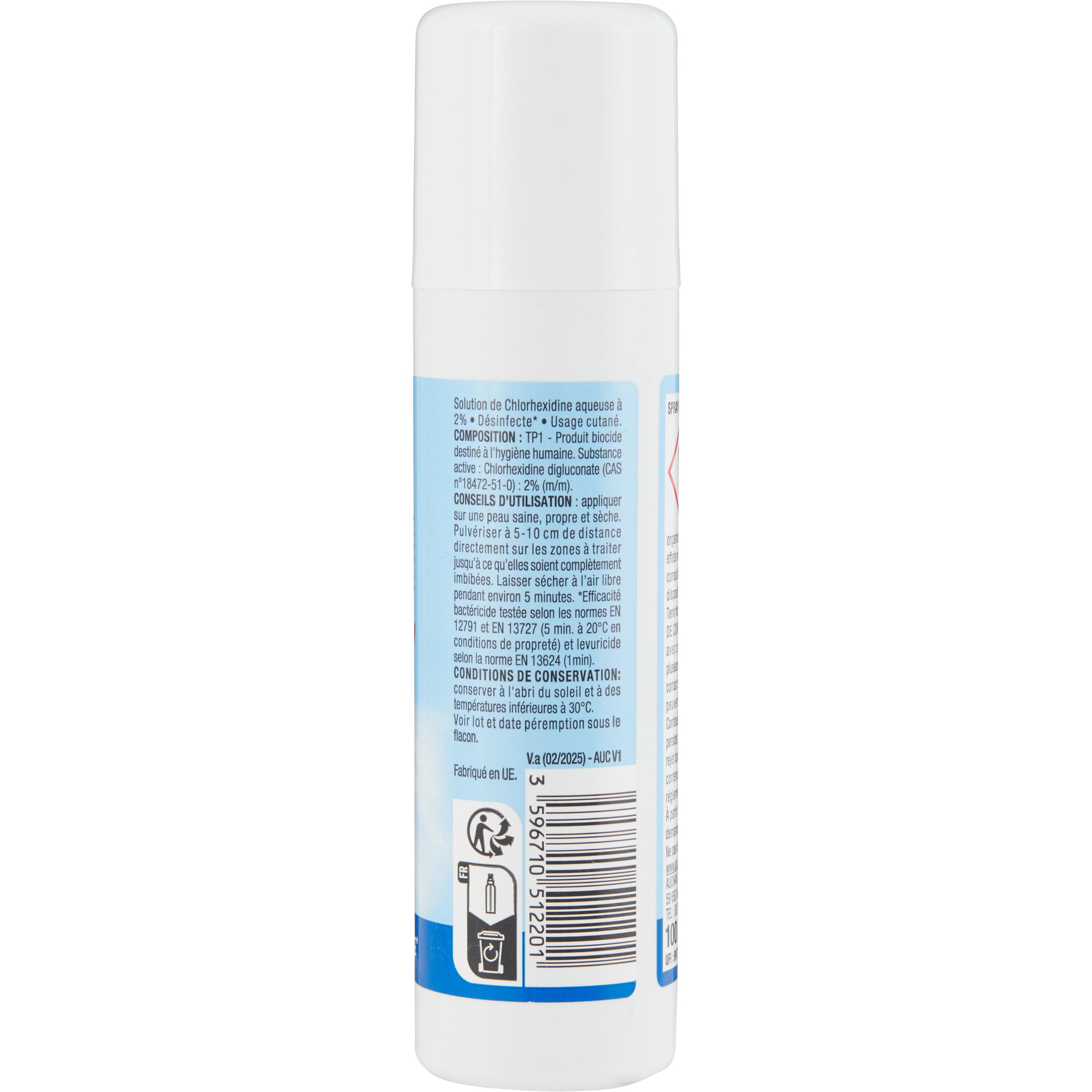 Voir la diapositive 4 : AUCHAN Antiseptique incolore spray 100ml