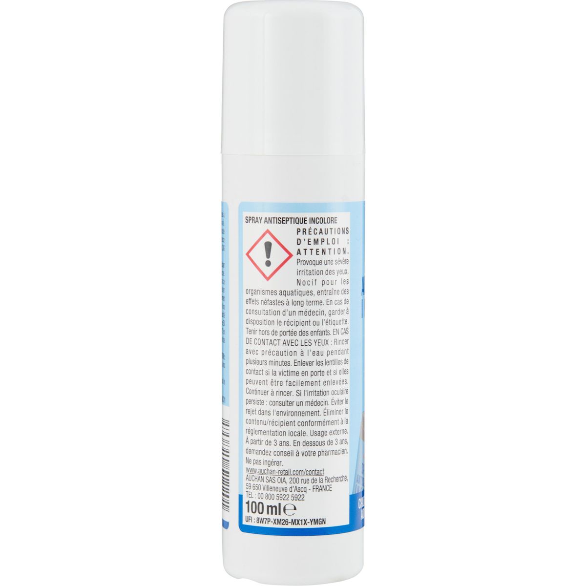 AUCHAN Antiseptique incolore spray 100ml
