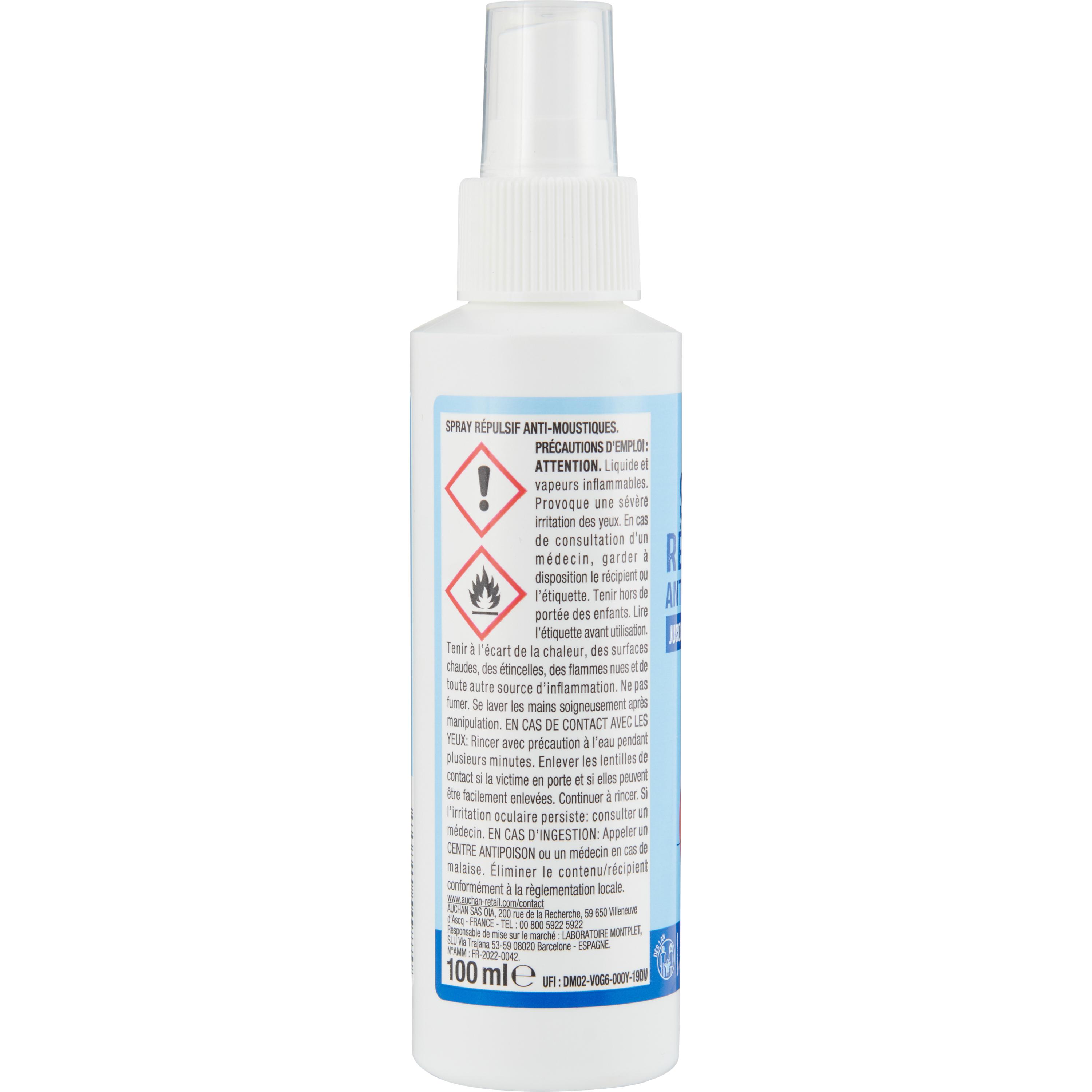 Voir la diapositive 3 : AUCHAN Répulsif anti-moustiques spray 100ml
