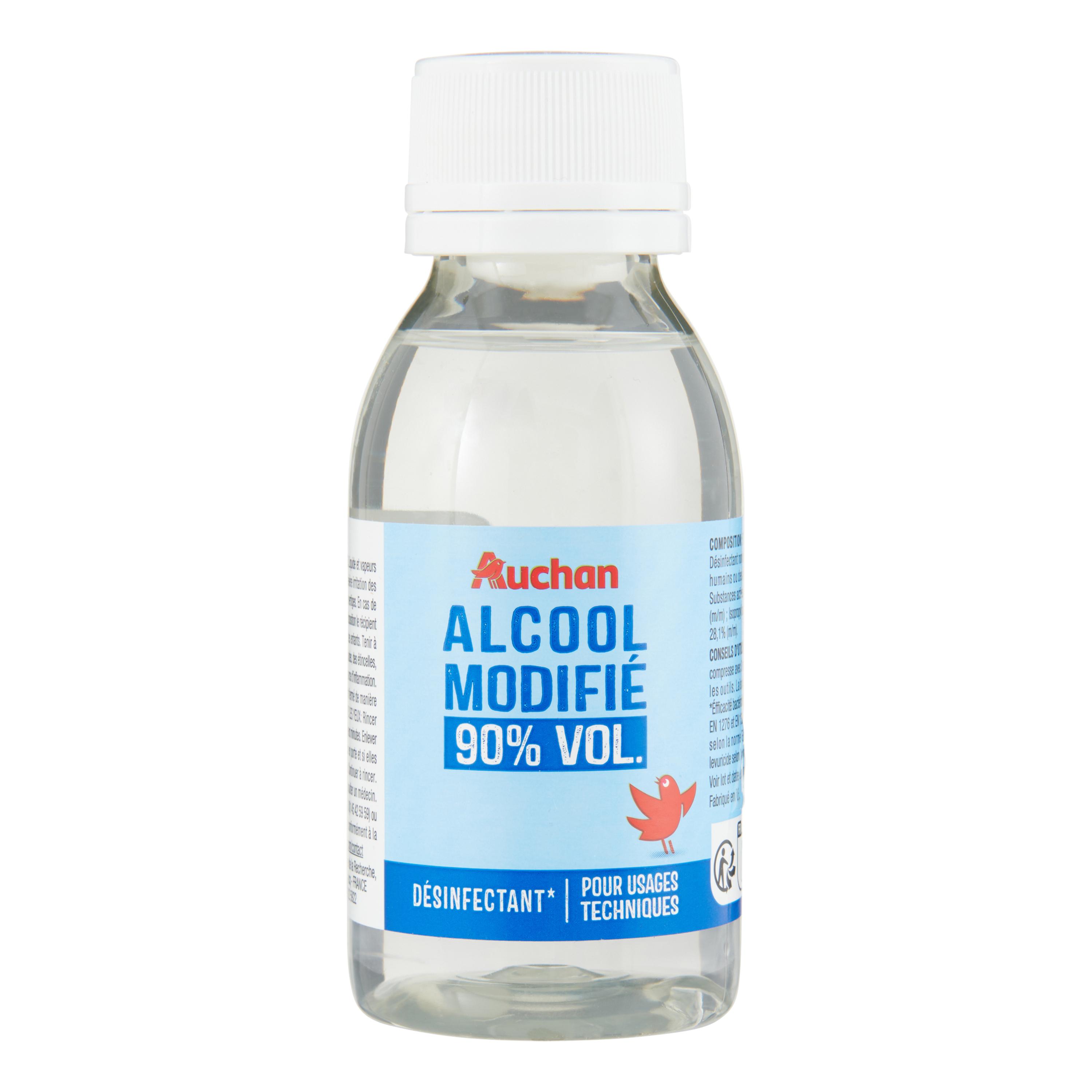 Voir la diapositive 2 : AUCHAN Alcool modifié 90° 100ml