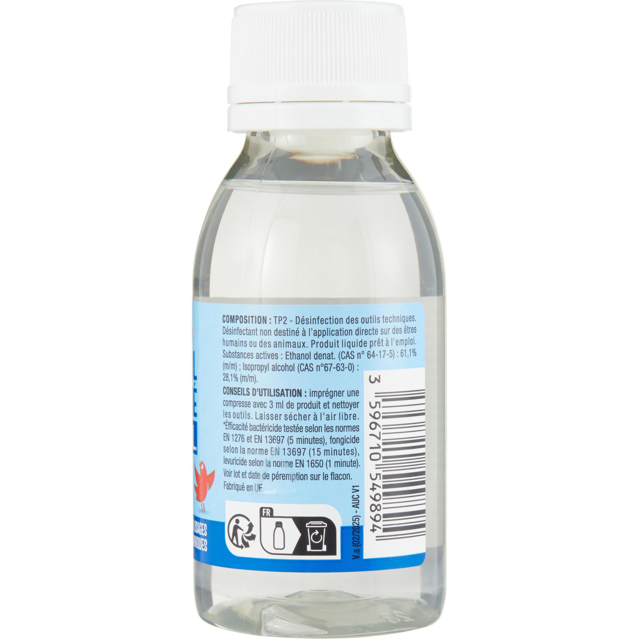 Voir la diapositive 2 : AUCHAN Alcool modifié 90° 100ml