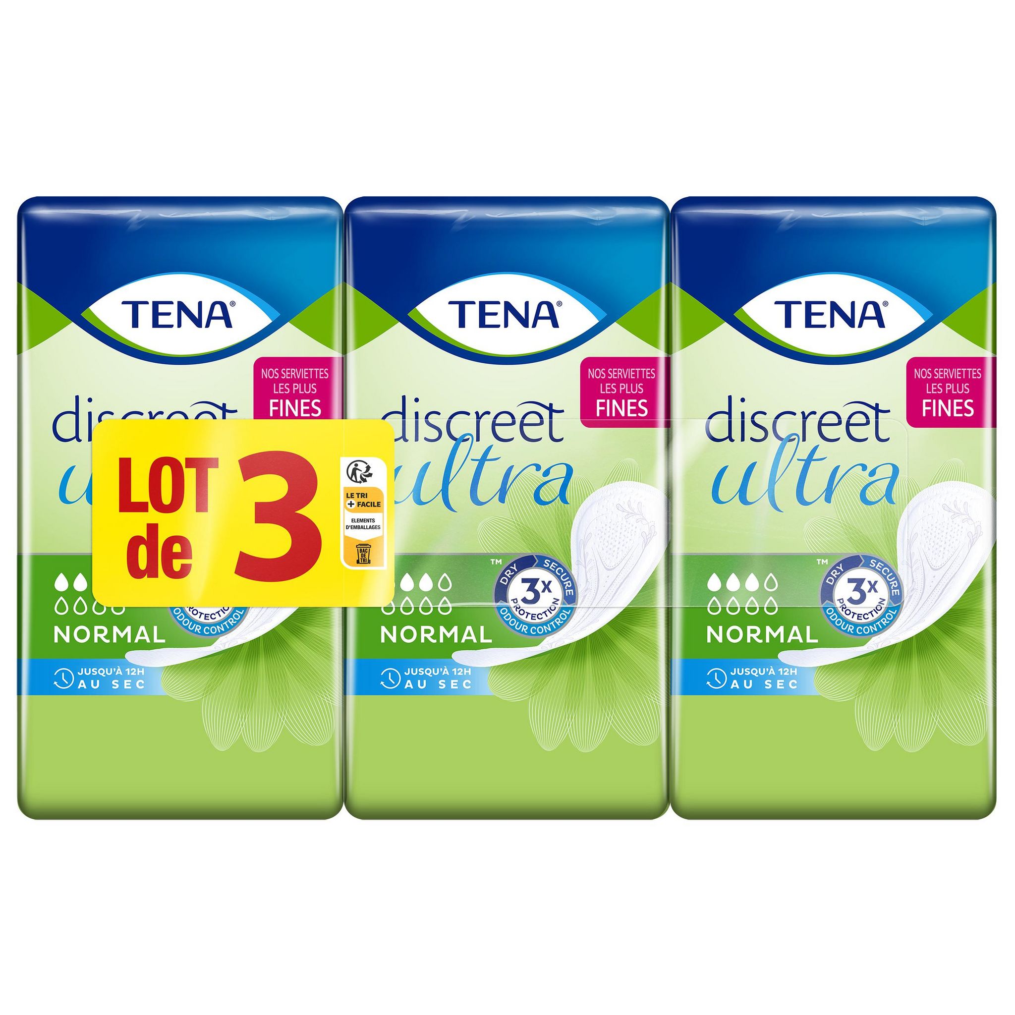 TENA Discreet ultra serviettes hygiéniques normal 3x16 serviettes