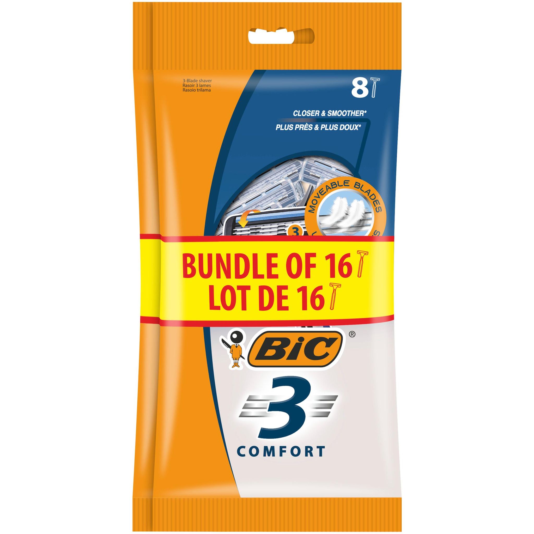BIC Comfort 3 Rasoirs jetables 2X8 rasoirs
