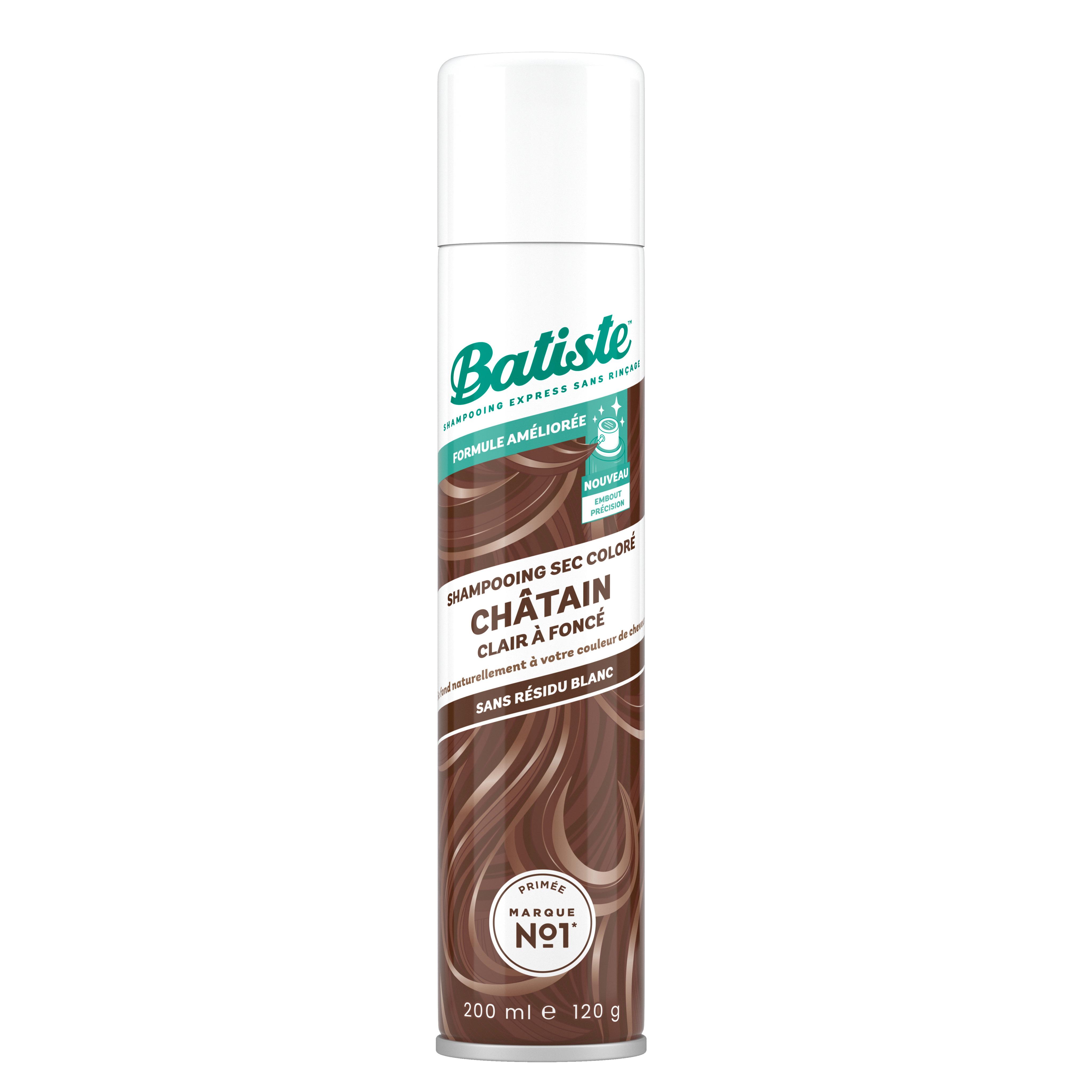BATISTE Shampooing sec coloré châtain clair à foncé 200ml
