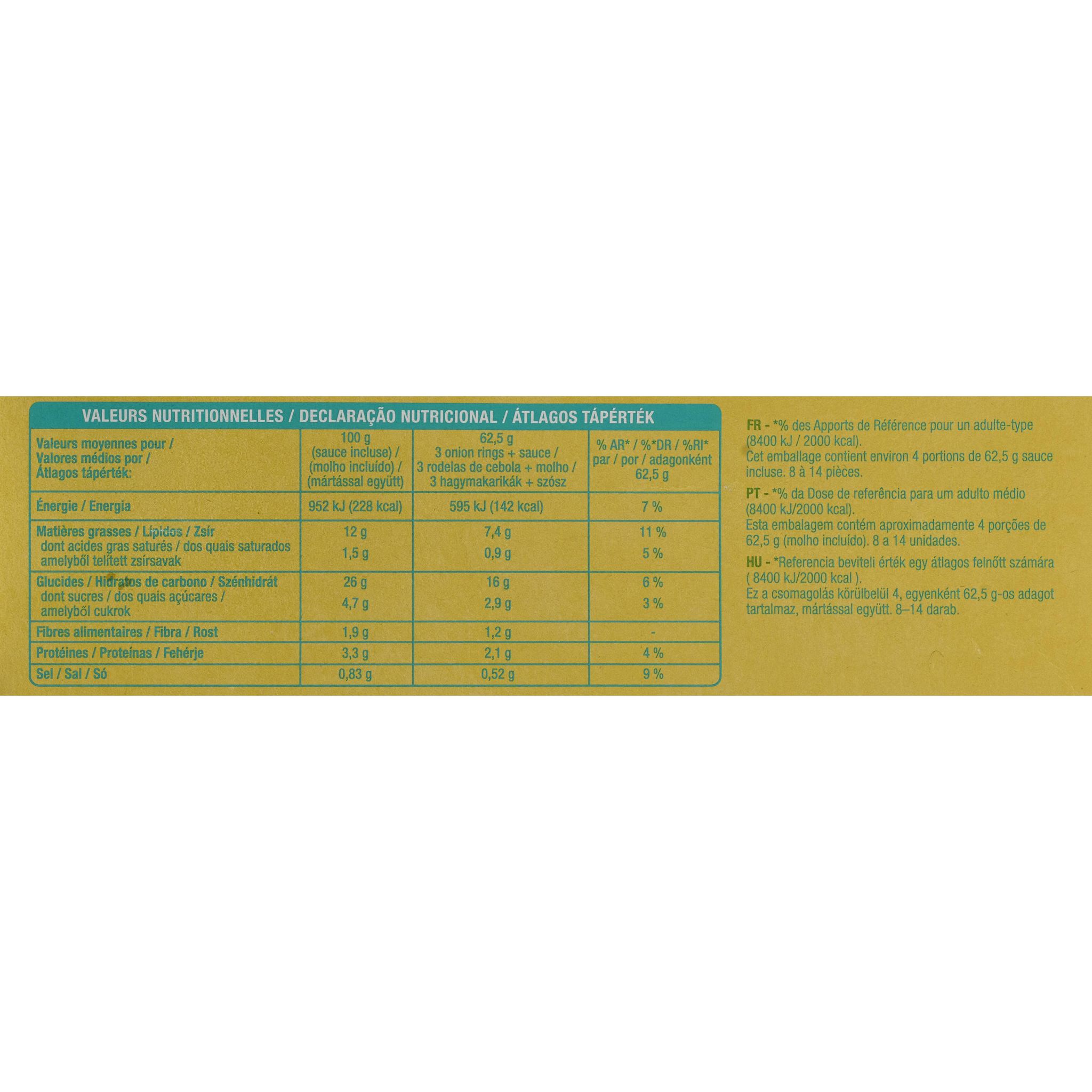 Voir la diapositive 2 : AUCHAN Onion rings sauce aïoli 250g