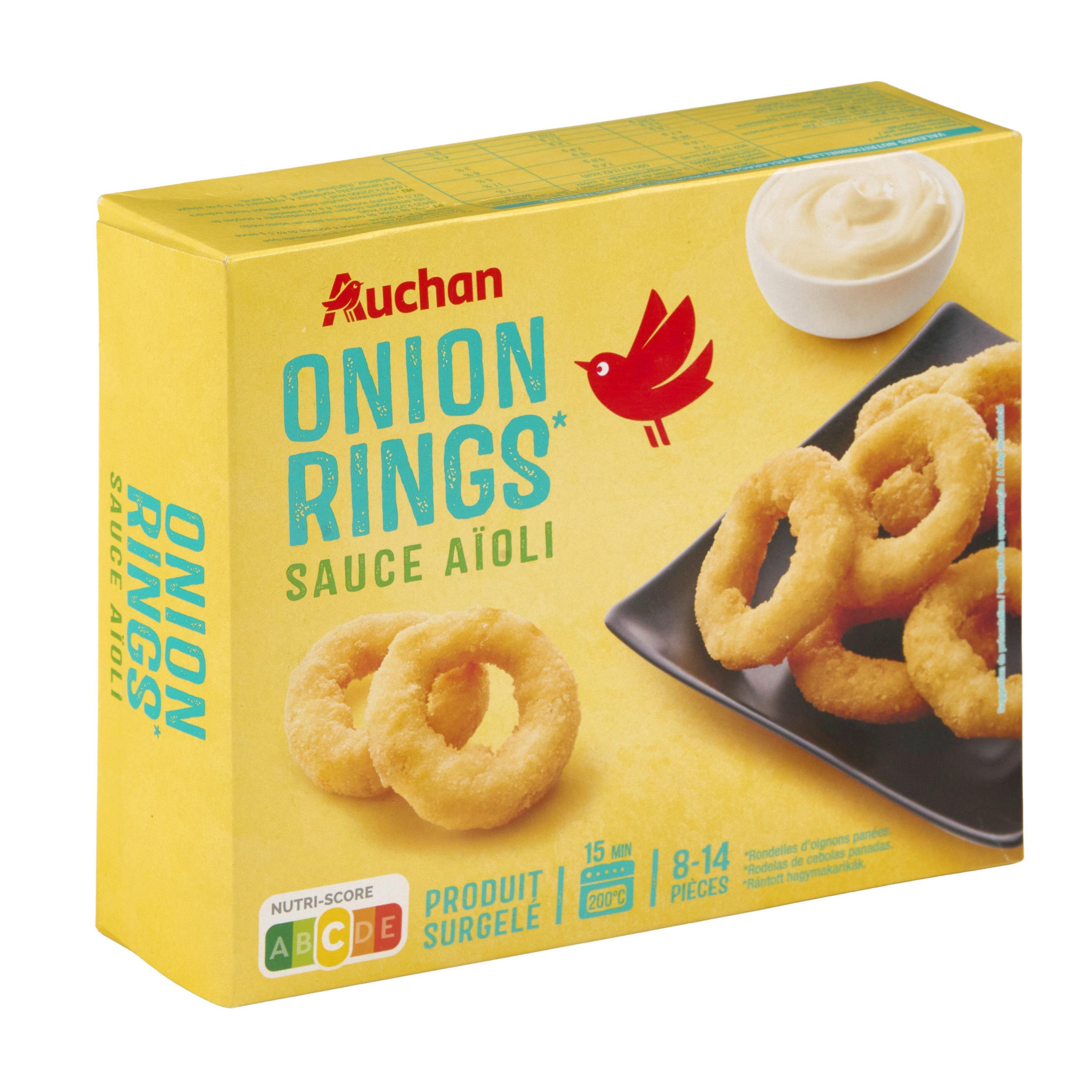Voir la diapositive 4 : AUCHAN Onion rings sauce aïoli 8-14 pièces 250g