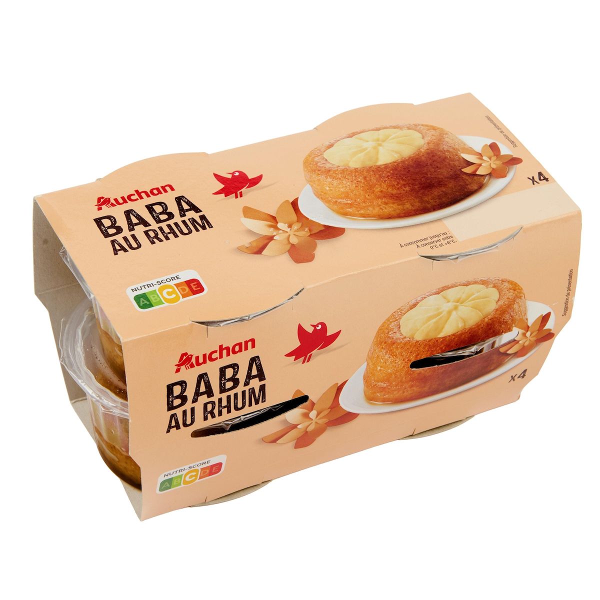 AUCHAN Baba au rhum 4x120g