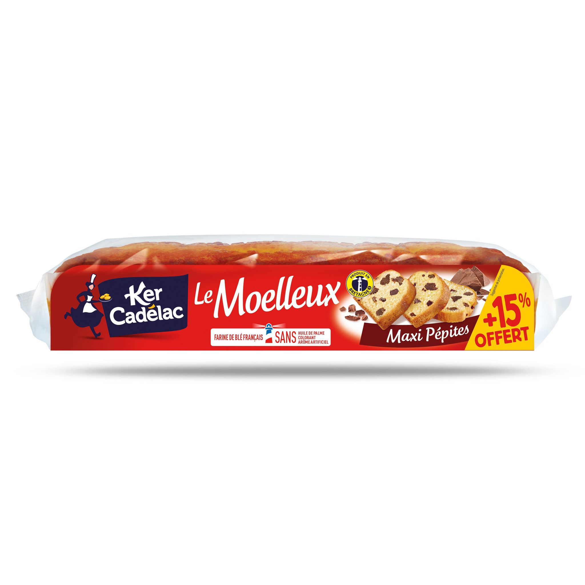 KER CADELAC Maxi gâteau moelleux aux pépites de chocolat 460g + 15% offerts