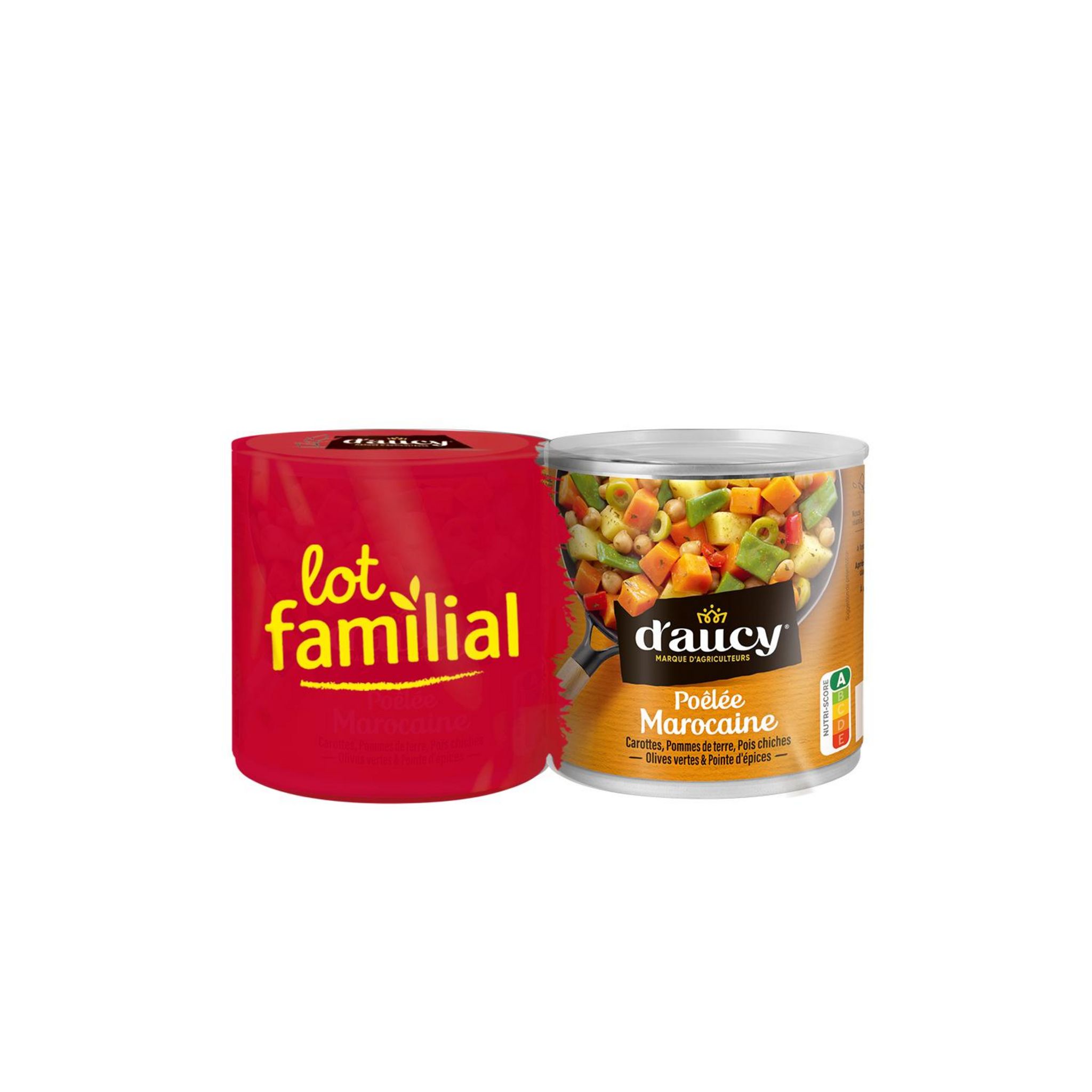D'AUCY Poêlée marocaine avec carottes pommes de terre pois chiches olives et épices 2x290g