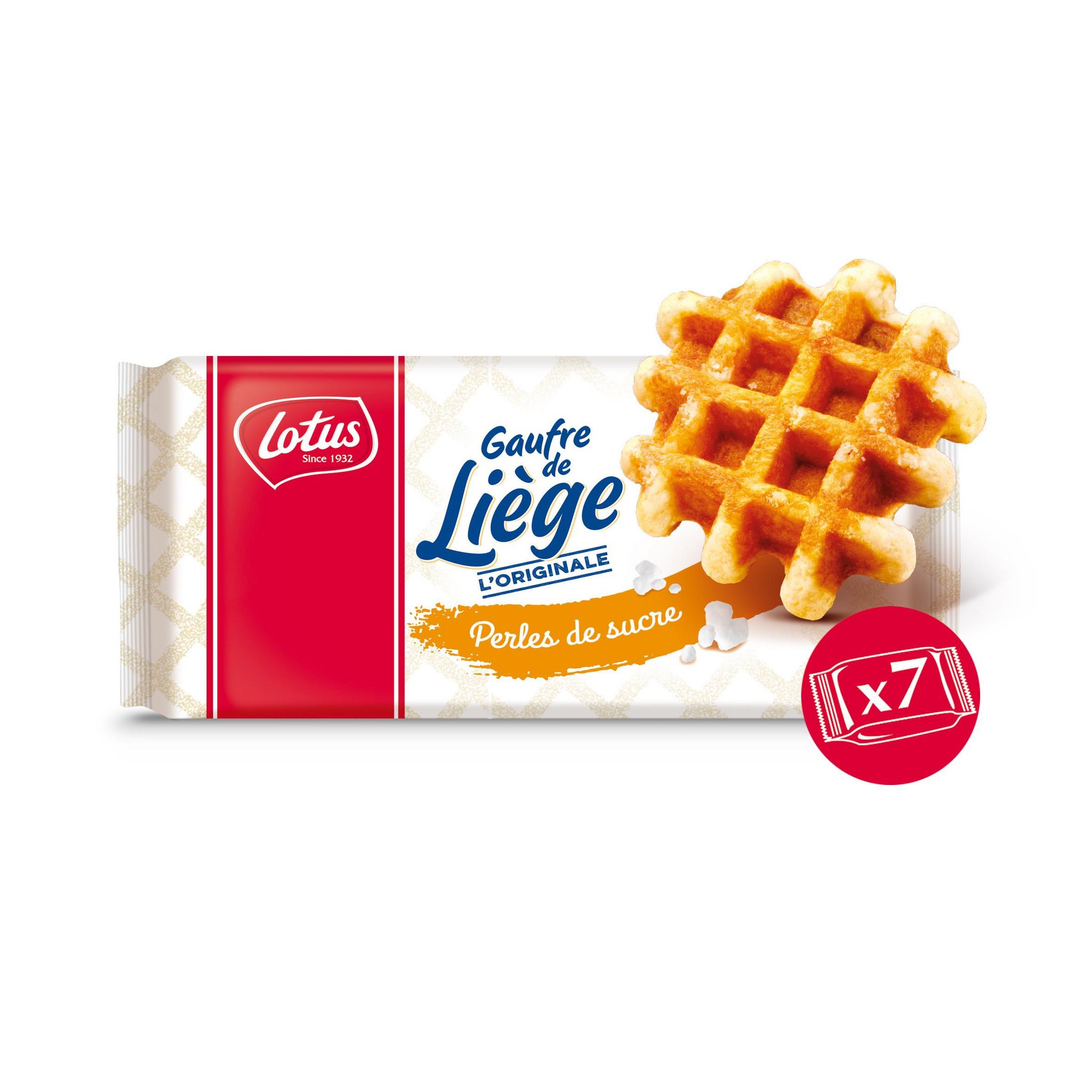 LOTUS Gaufre de liège l'originale aux perles de sucre 7 gaufres 7x45g + 25% offerts