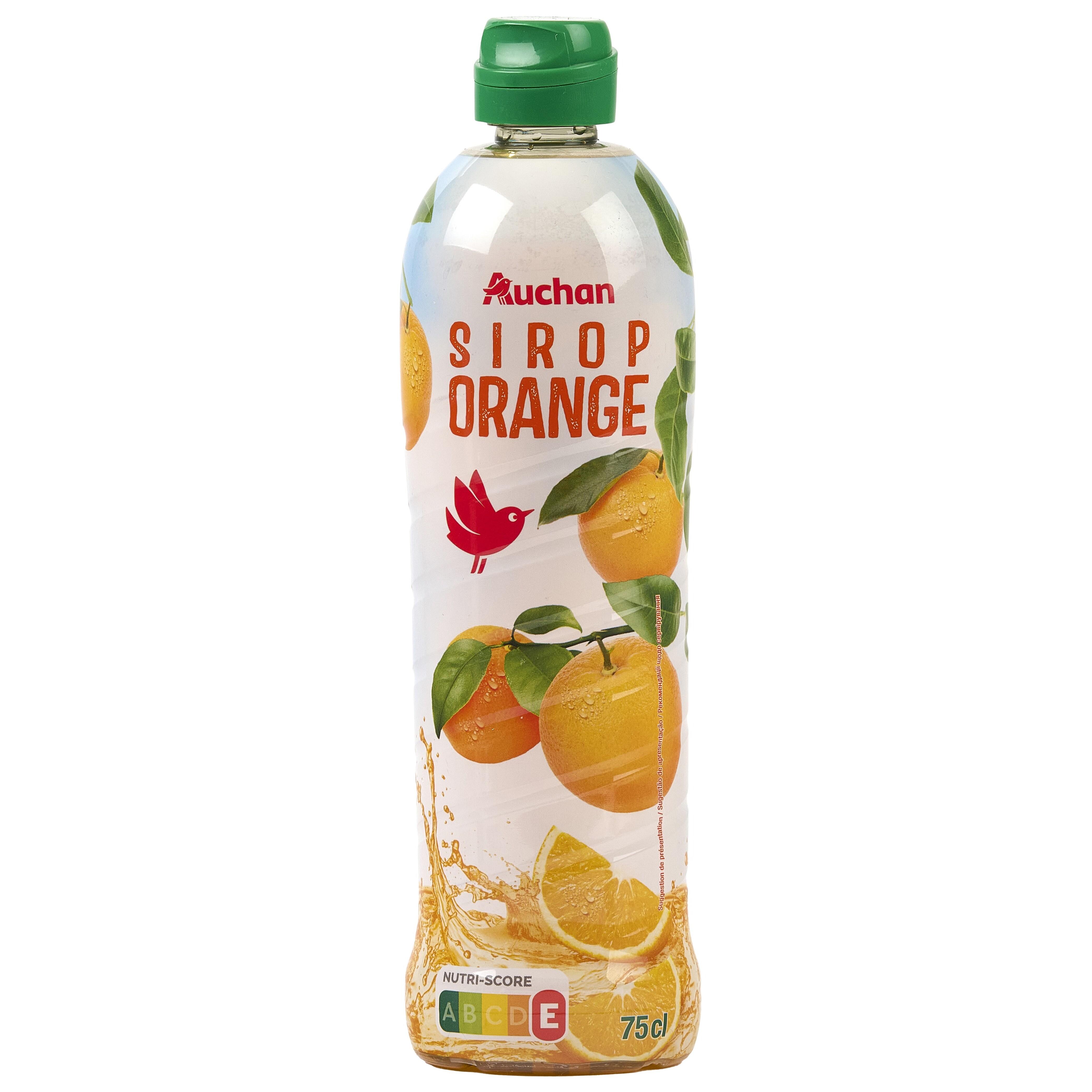 AUCHAN Sirop d'orange bidon plastique 75cl