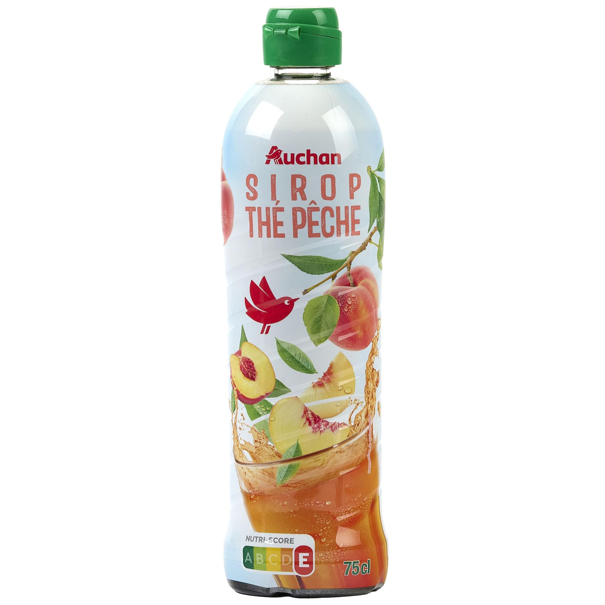 AUCHAN Sirop de pêche bidon plastique 75cl