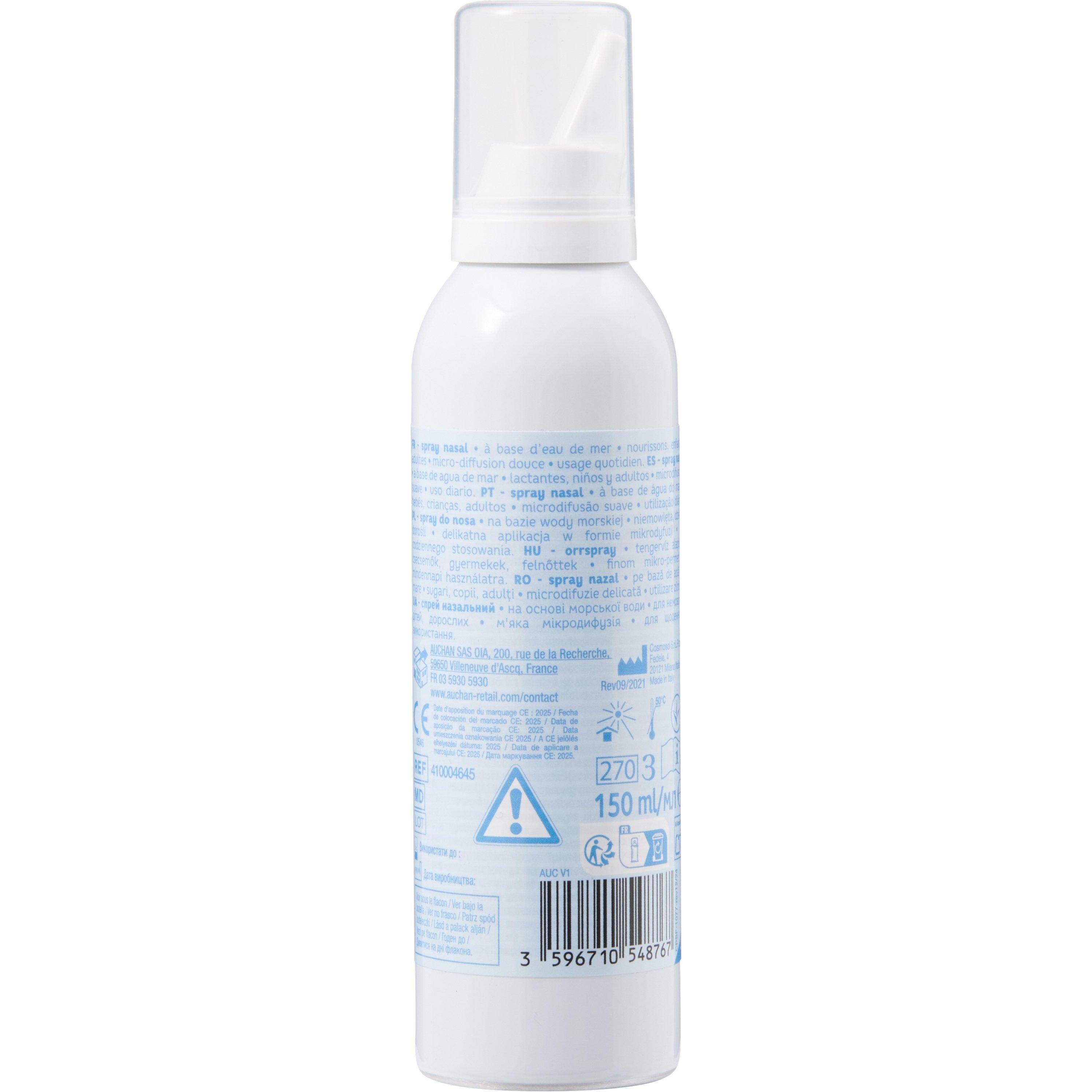 Voir la diapositive 3 : AUCHAN BABY Spray nasal à l'eau de mer 150ml