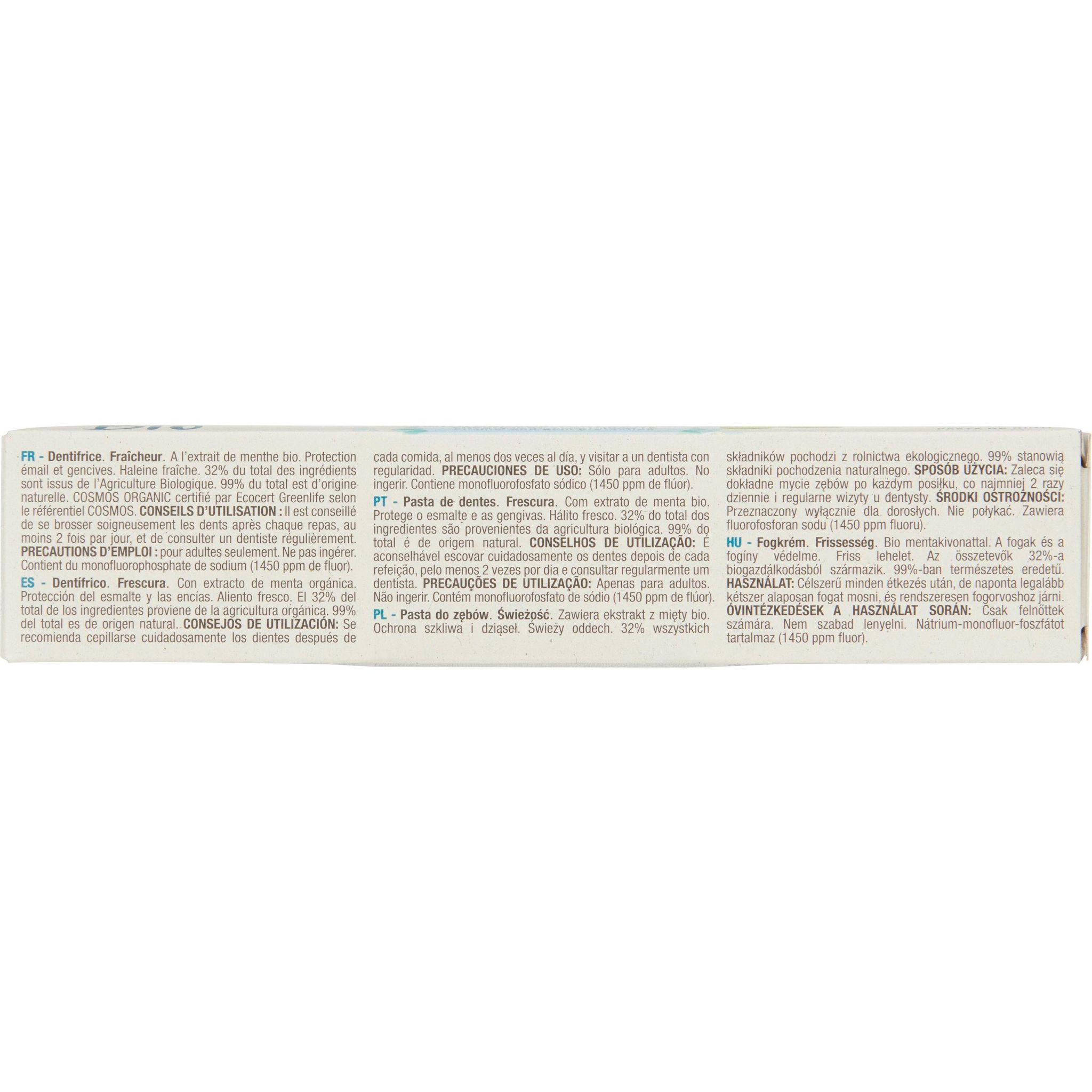 Voir la diapositive 3 : AUCHAN Dentifrice protection émail et gencives à l'extrait de menthe bio 75ml