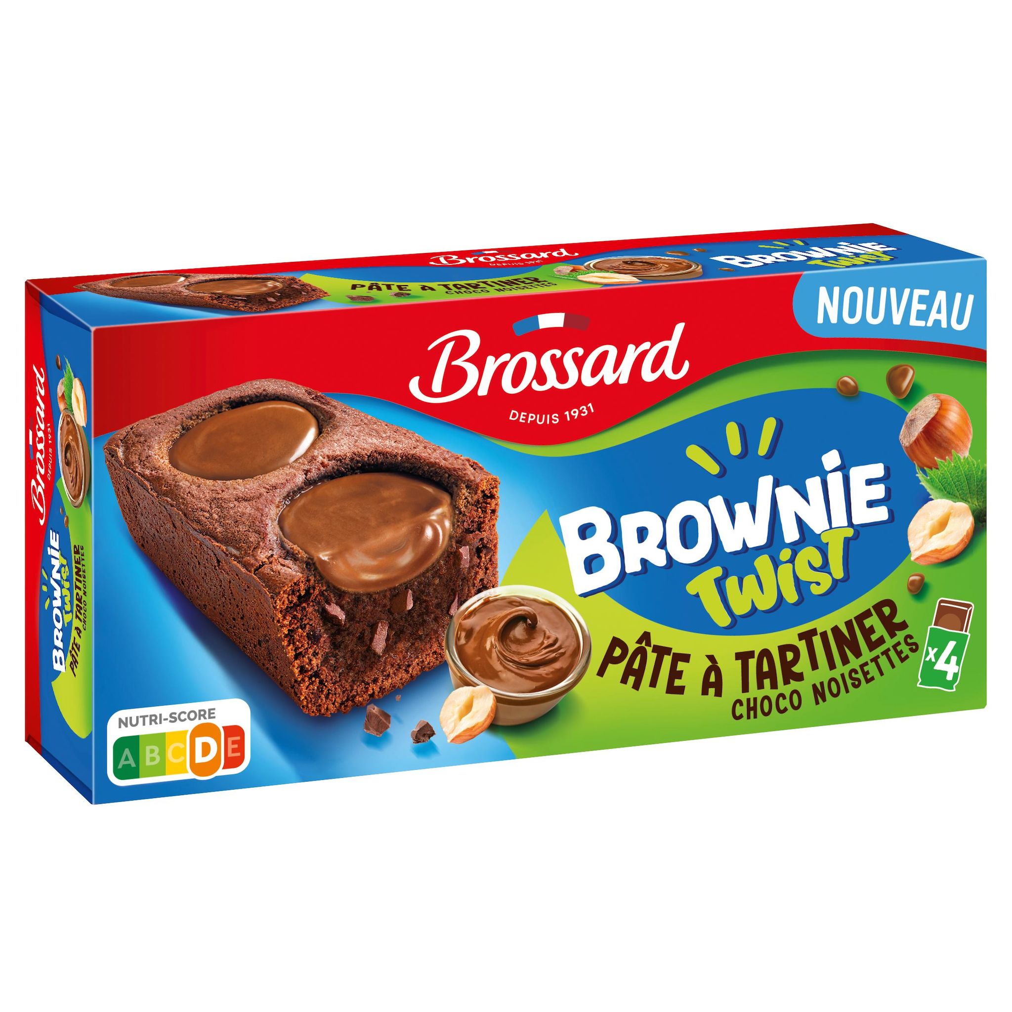 BROSSARD Brownies individuels au chocolat noisette 4 brownies 156g