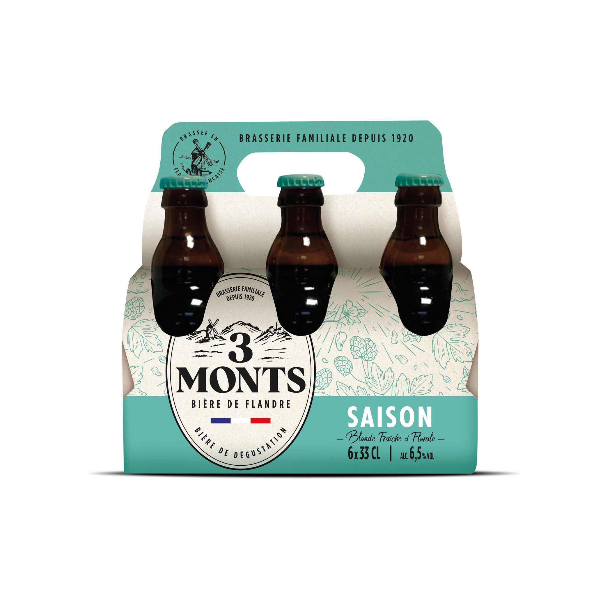 3 MONTS Bière saison blonde fraiche et florale 6,5% 6x33cl