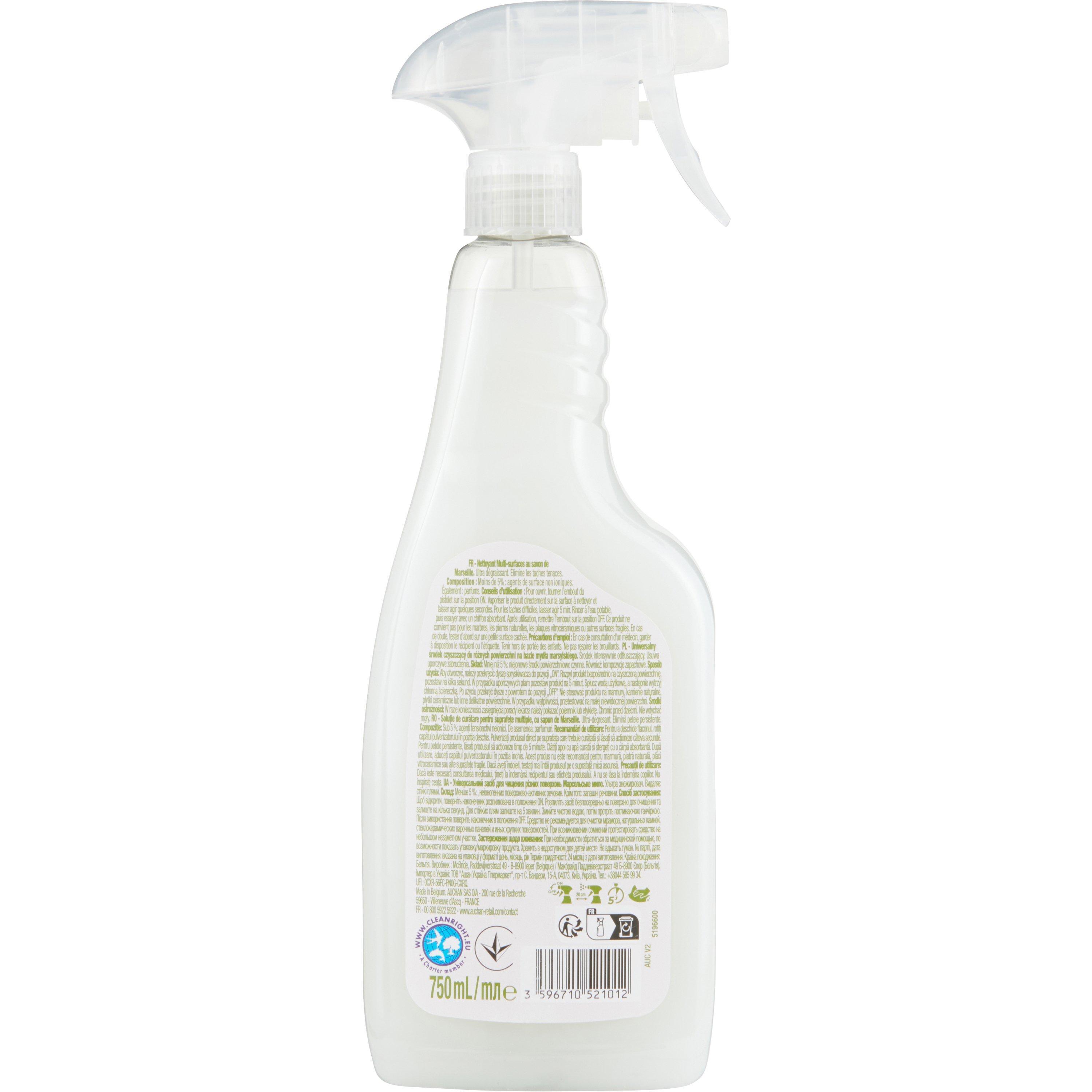 Voir la diapositive 3 : AUCHAN Spray multi-surfaces au savon de Marseille 750ml