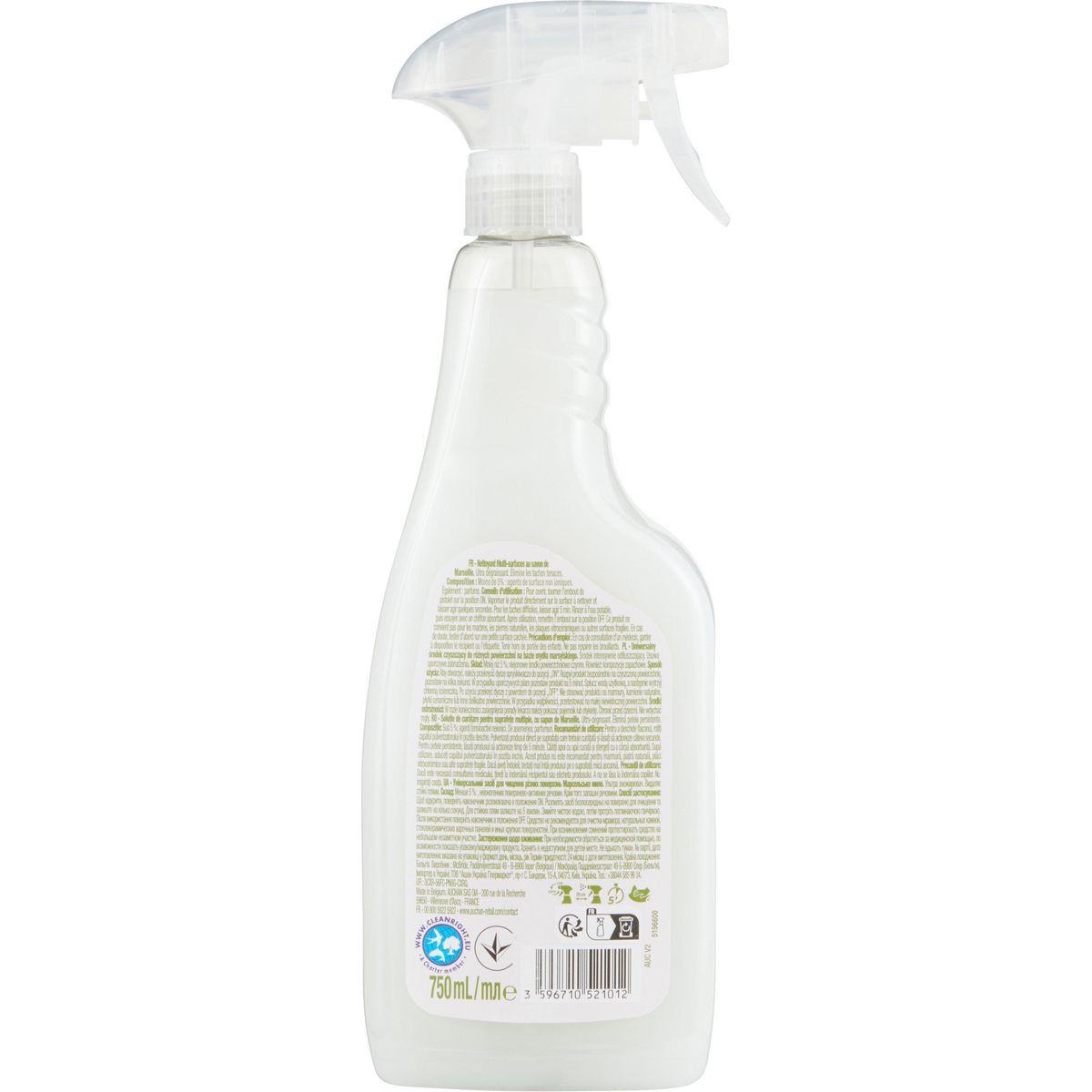 AUCHAN Spray multi-surfaces au savon de Marseille 750ml