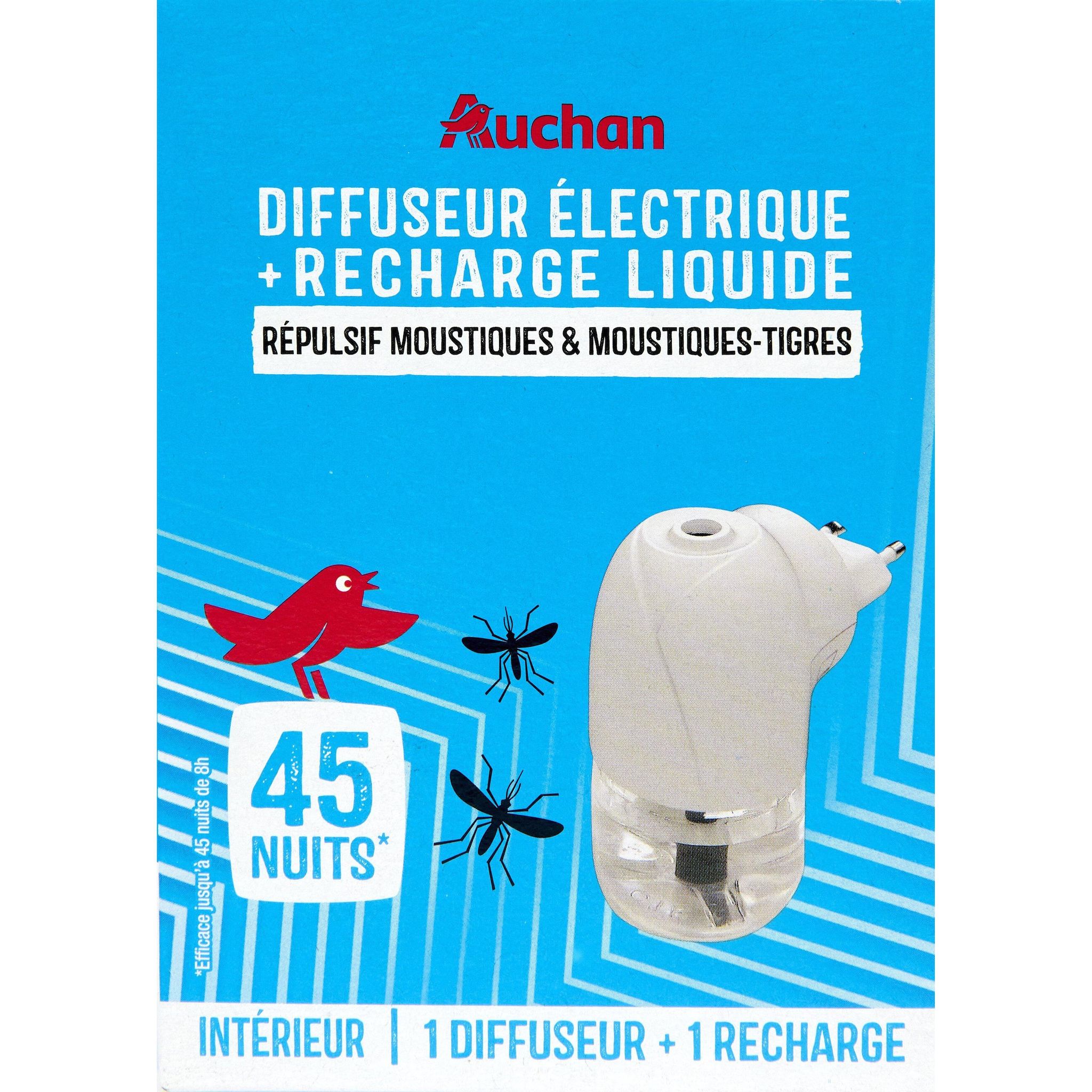 AUCHAN Diffuseur électrique anti-moustiques avec 1 recharge 1 diffuseur + 1 recharge