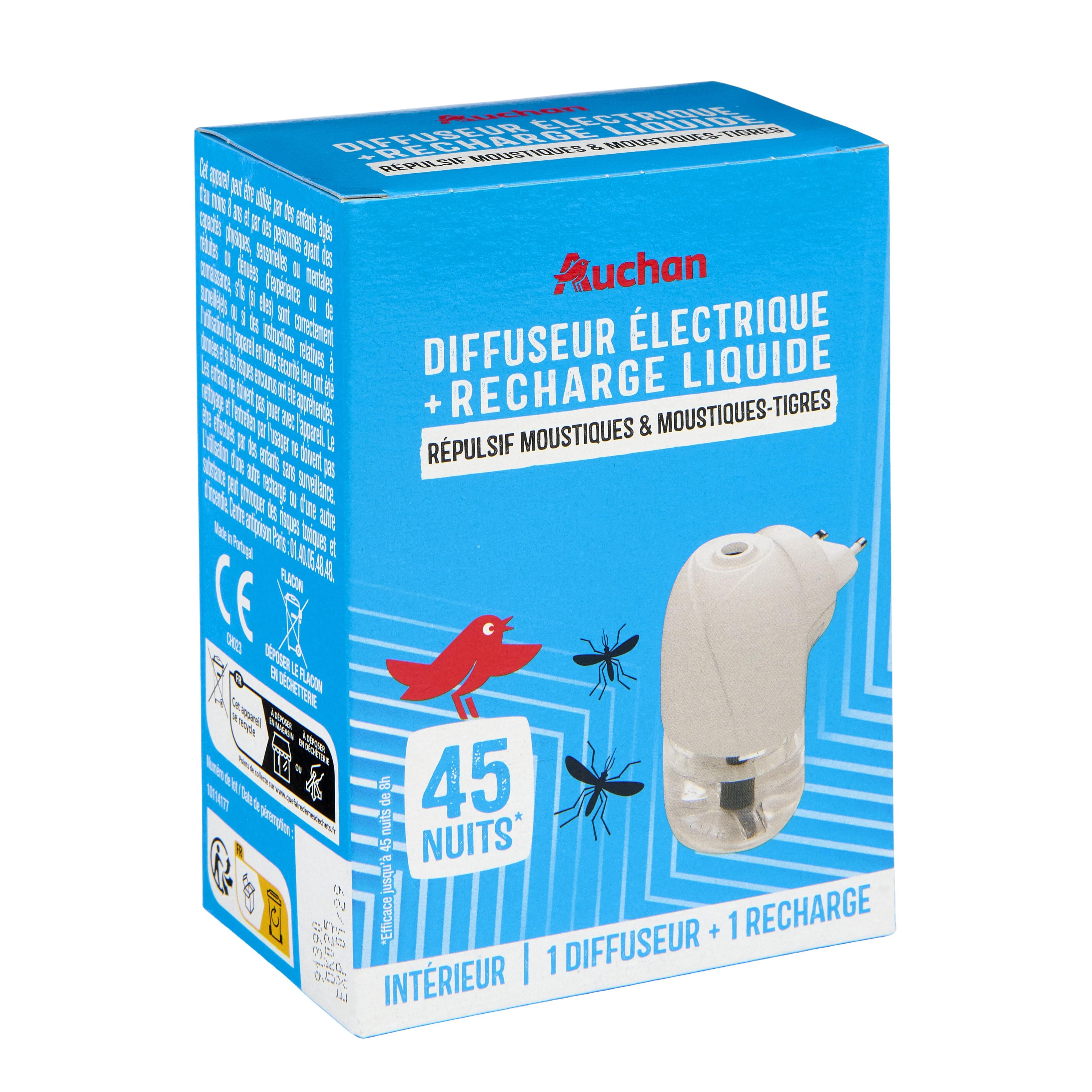 Voir la diapositive 3 : AUCHAN Diffuseur électrique anti-moustiques avec 1 recharge 1 diffuseur + 1 recharge