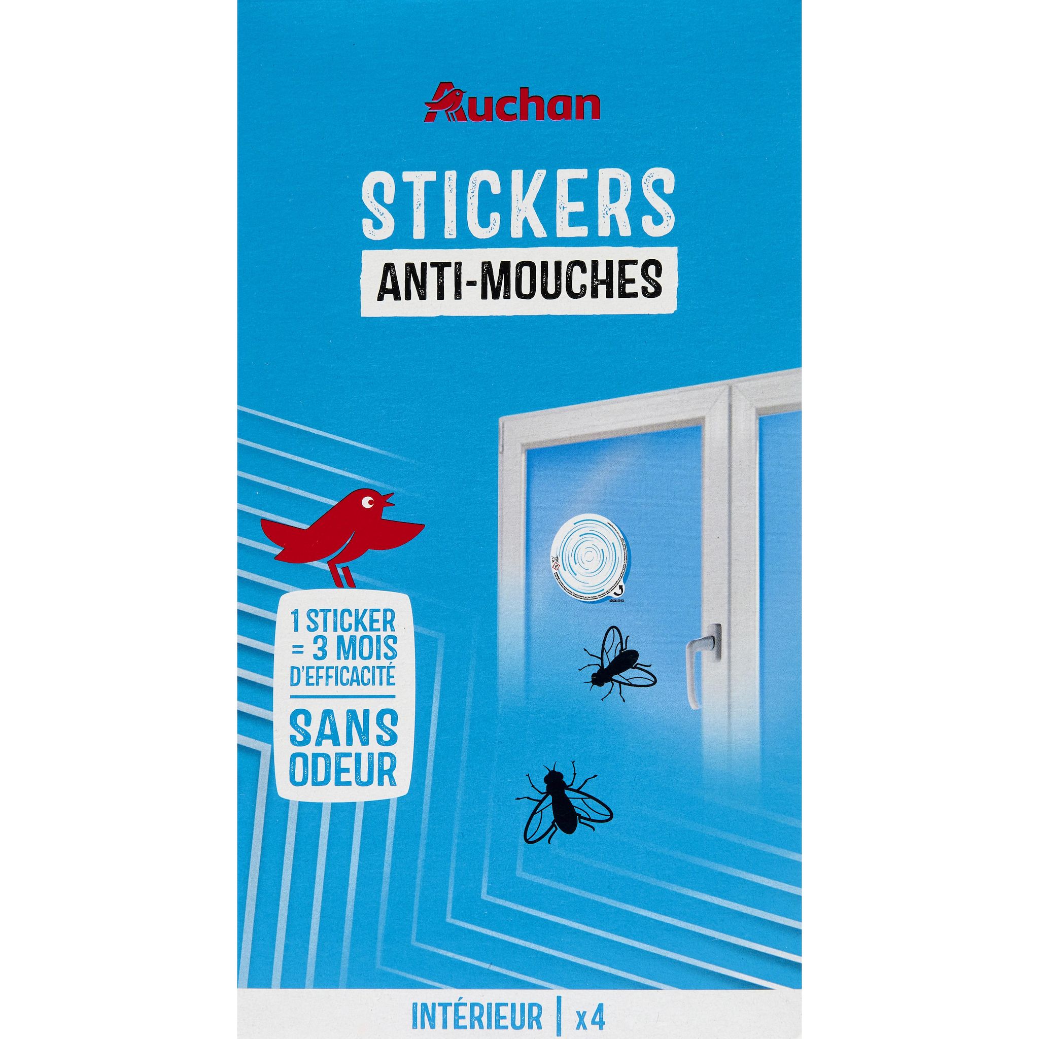 AUCHAN Stickers anti-mouches sans odeur 4 pièces
